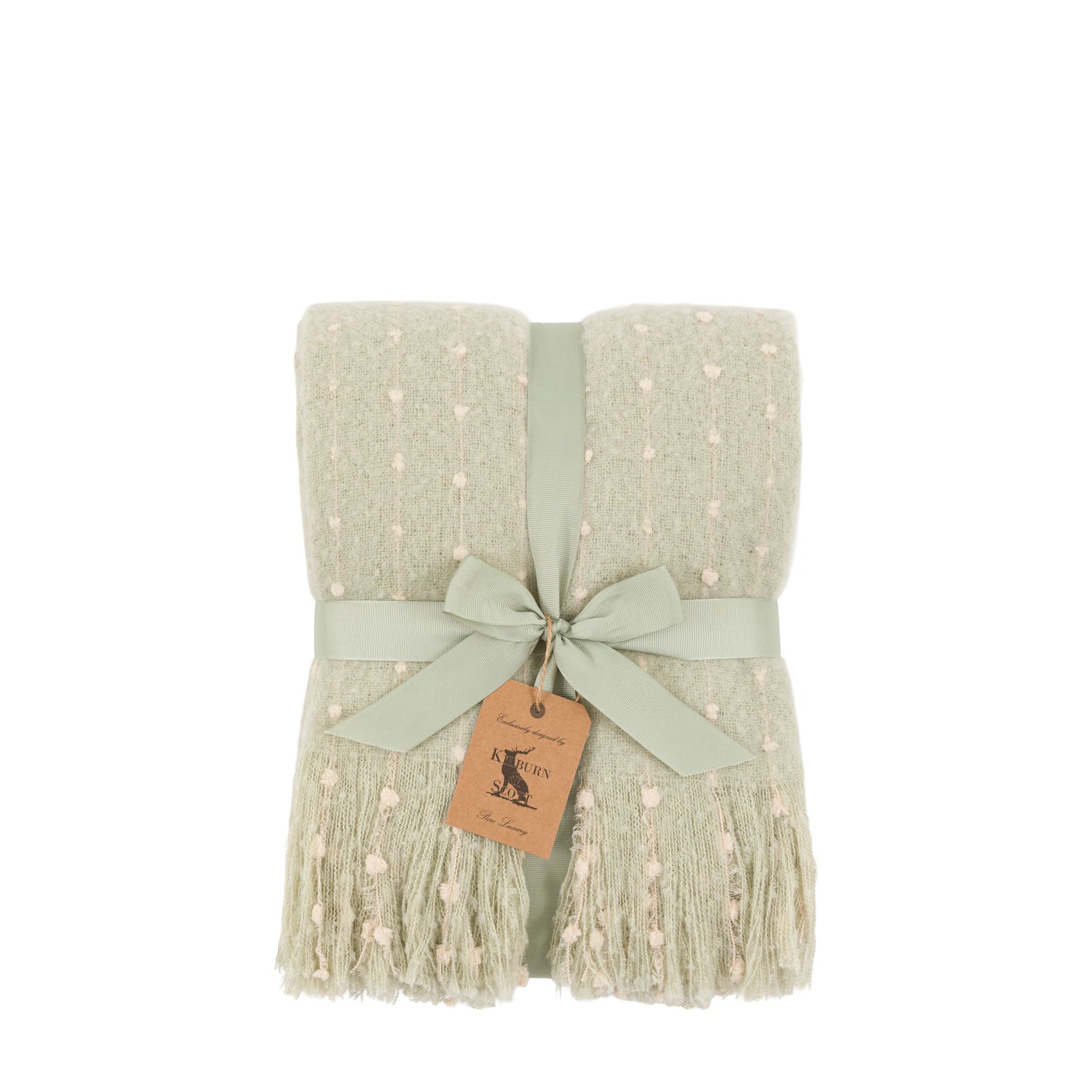 Ambervale Faux Mohair Sage Green Throw