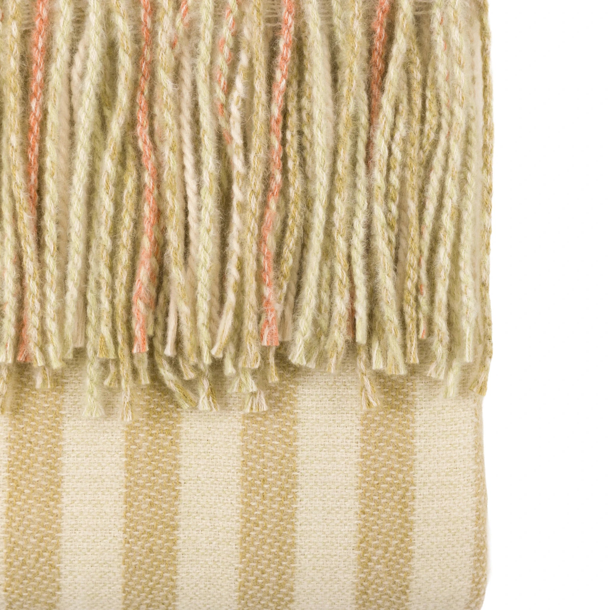 Alvera Striped Jacquard Sage Green & Rust Throw