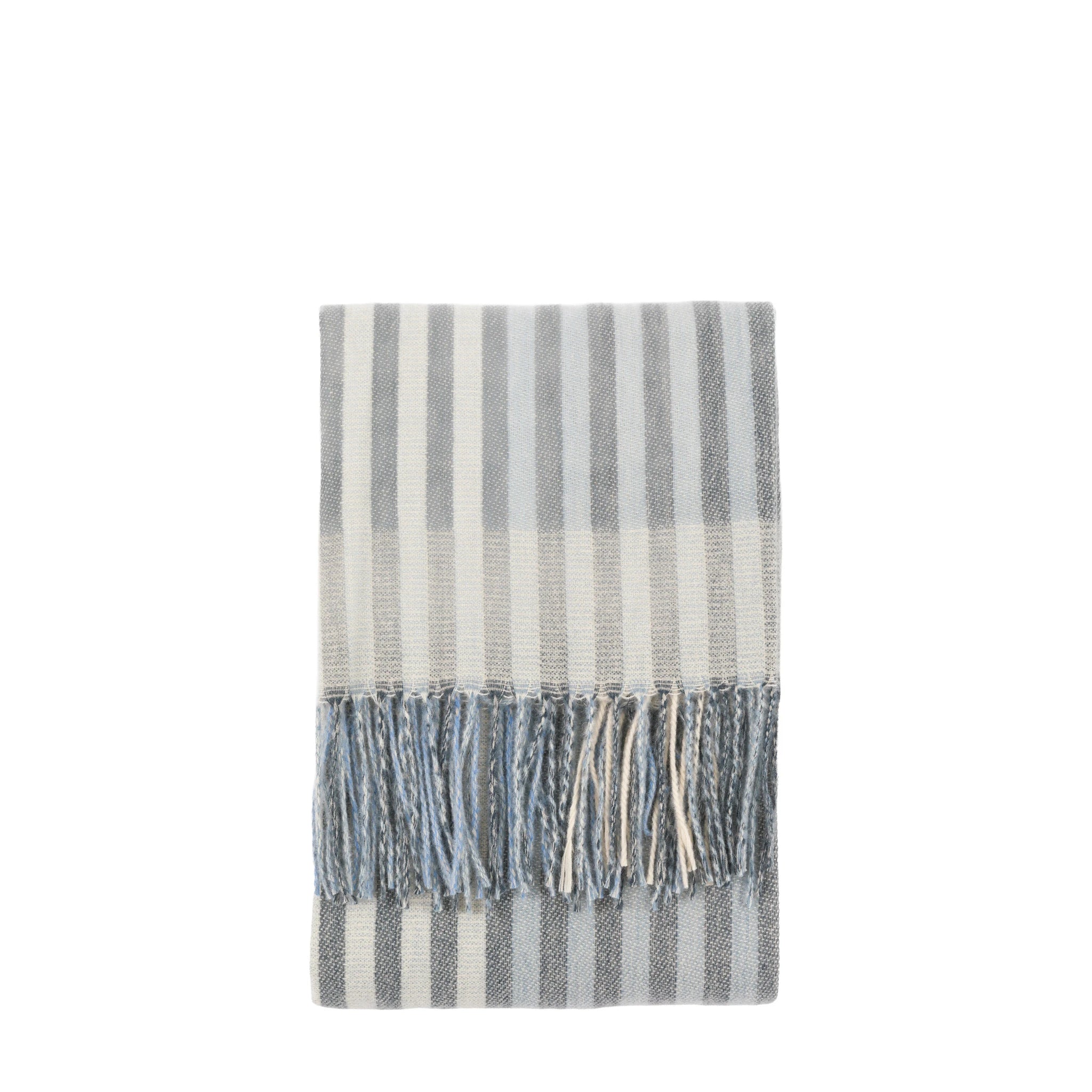 Alvera Striped Jacquard Blue & Natural Throw