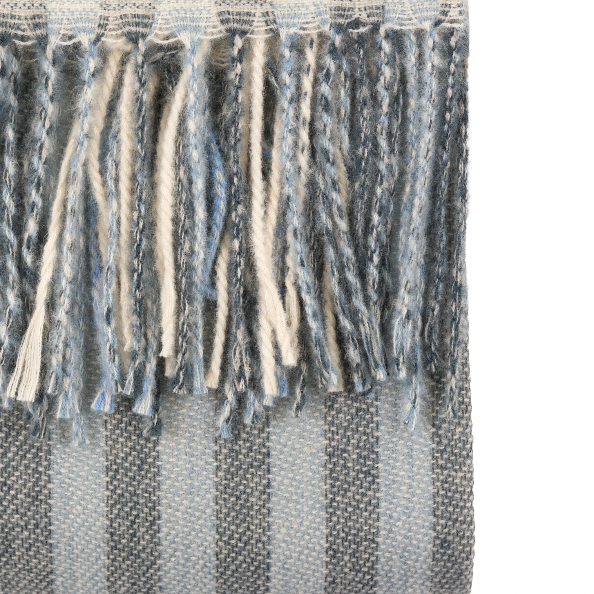 Alvera Striped Jacquard Blue & Natural Throw
