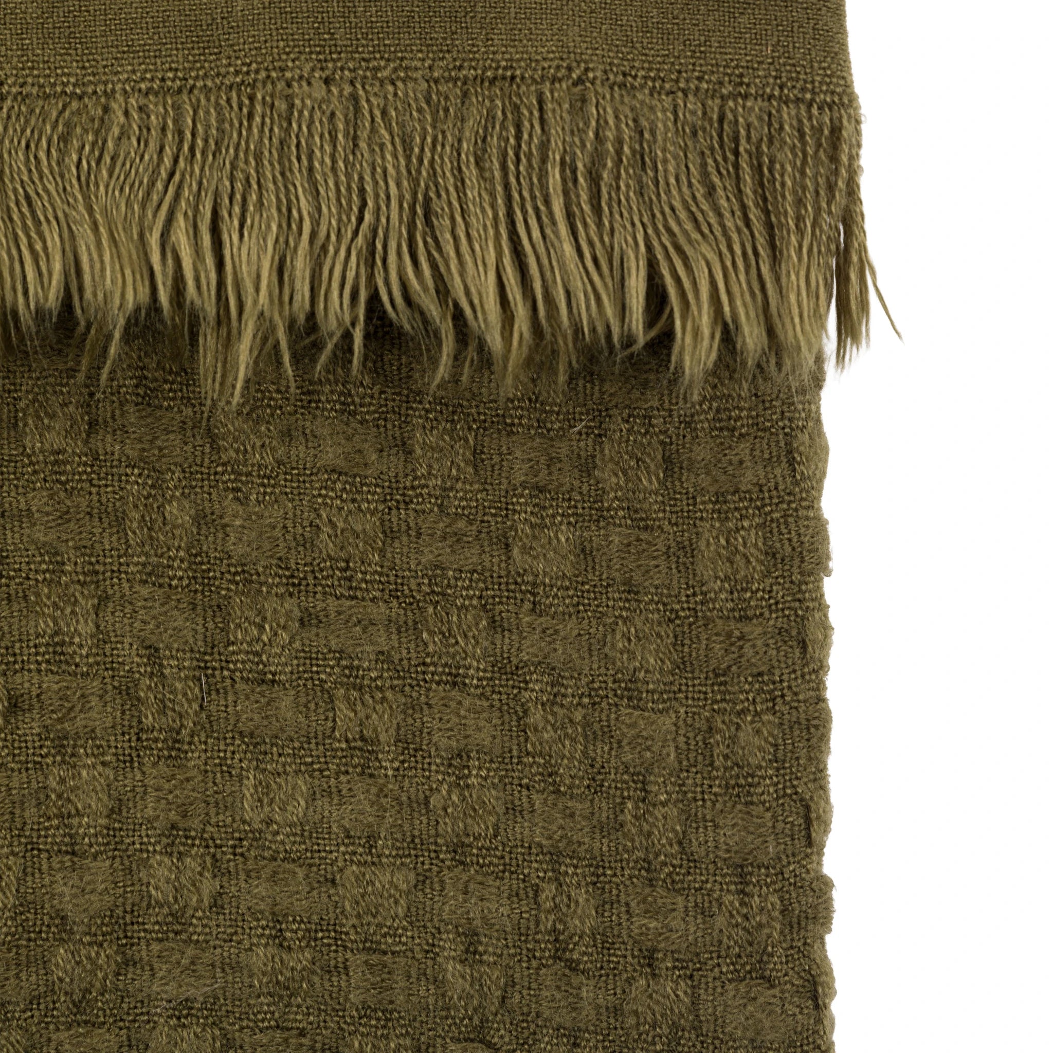 Aldergrove Soft Touch Waffle Olive Green Throw