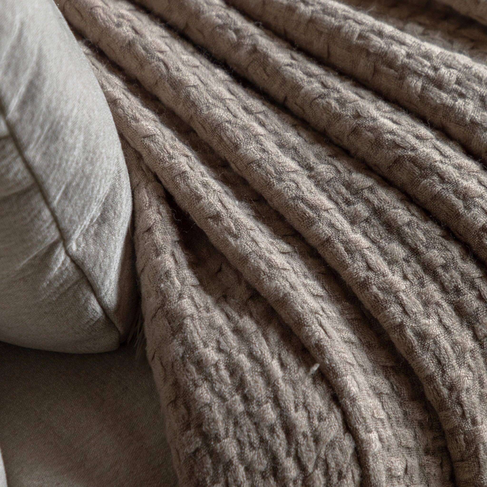 Aldergrove Soft Touch Waffle Natural Throw