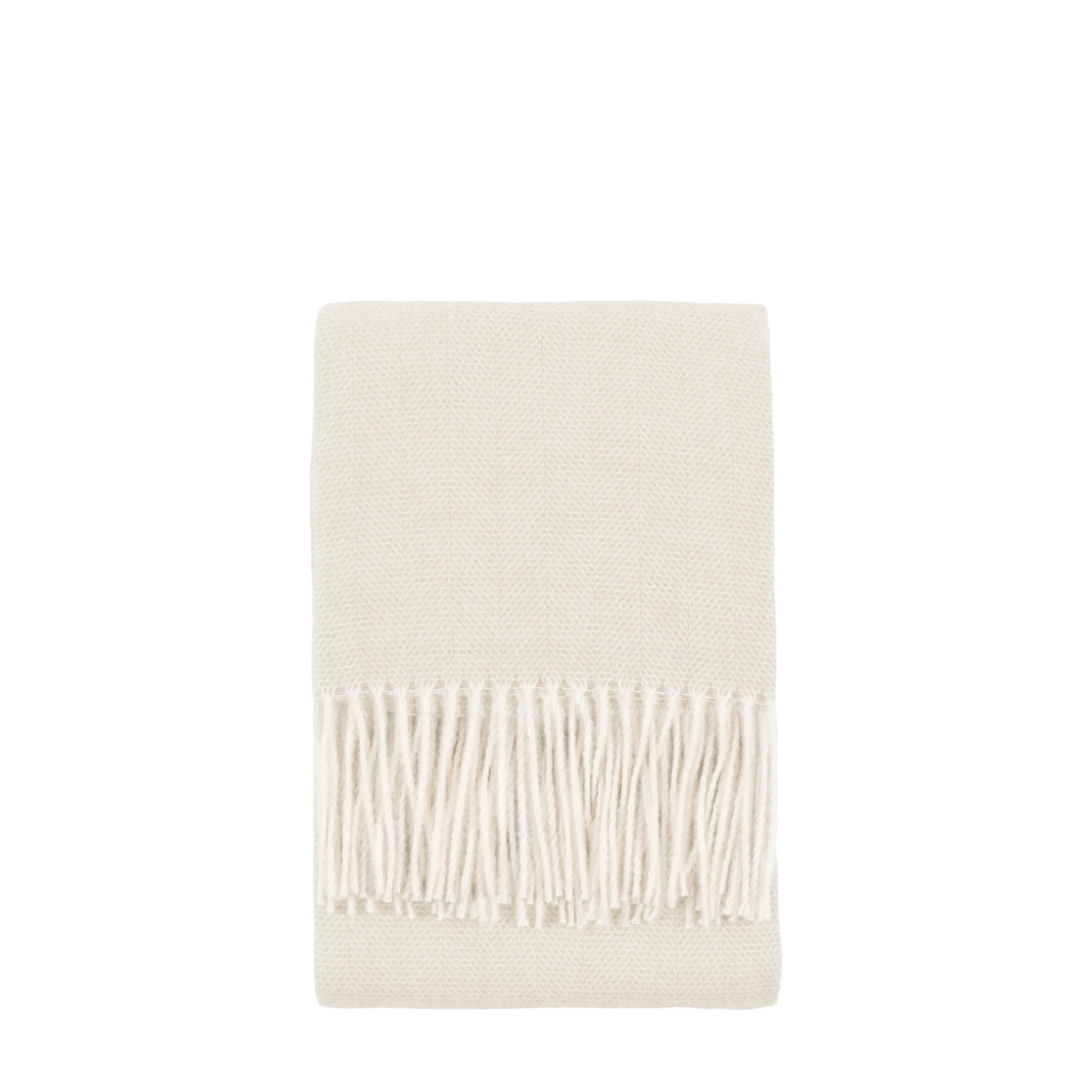 Ribes Herringbone Ecru Throw