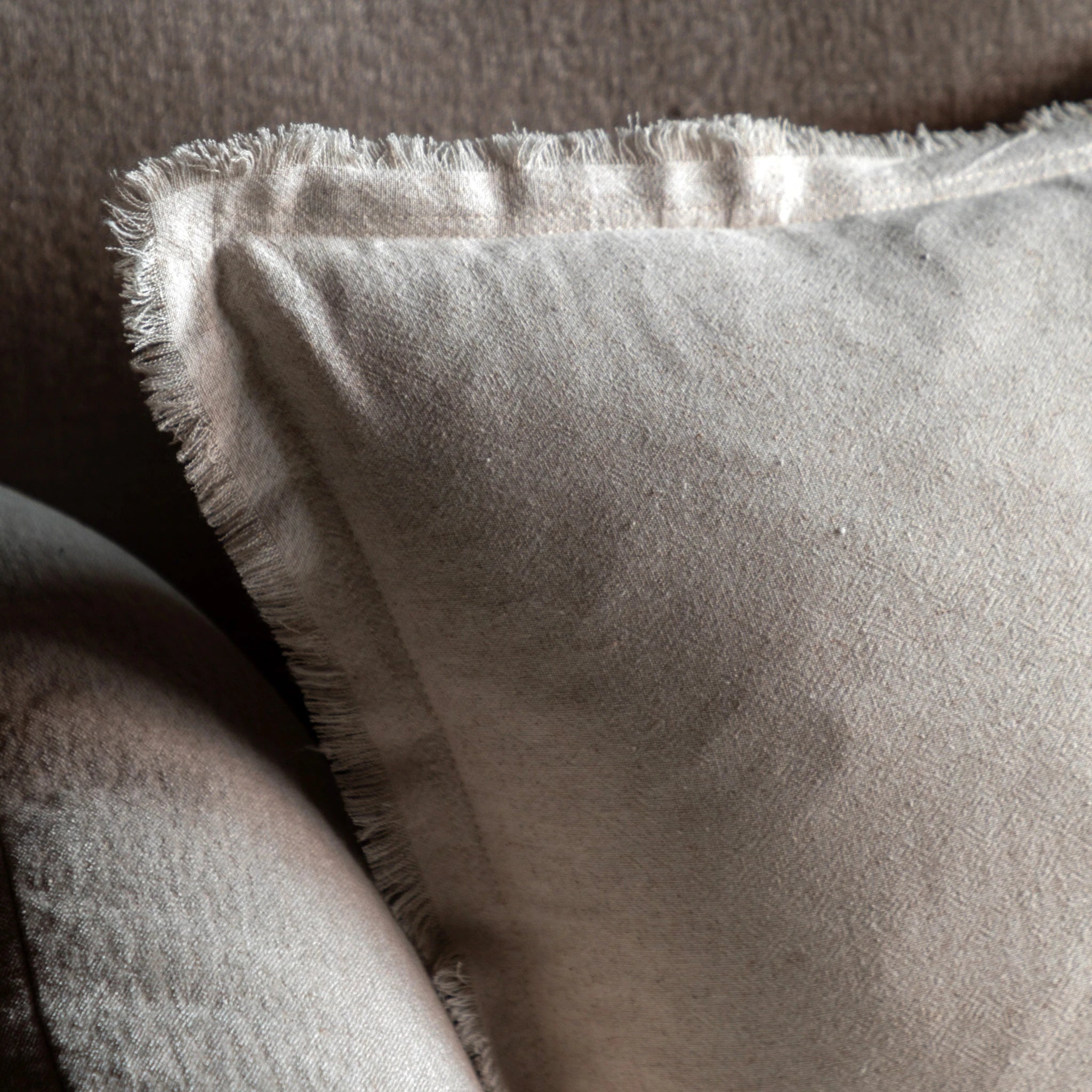 Set of 2 Linora Linen Look Cream Cushions 45x45cm