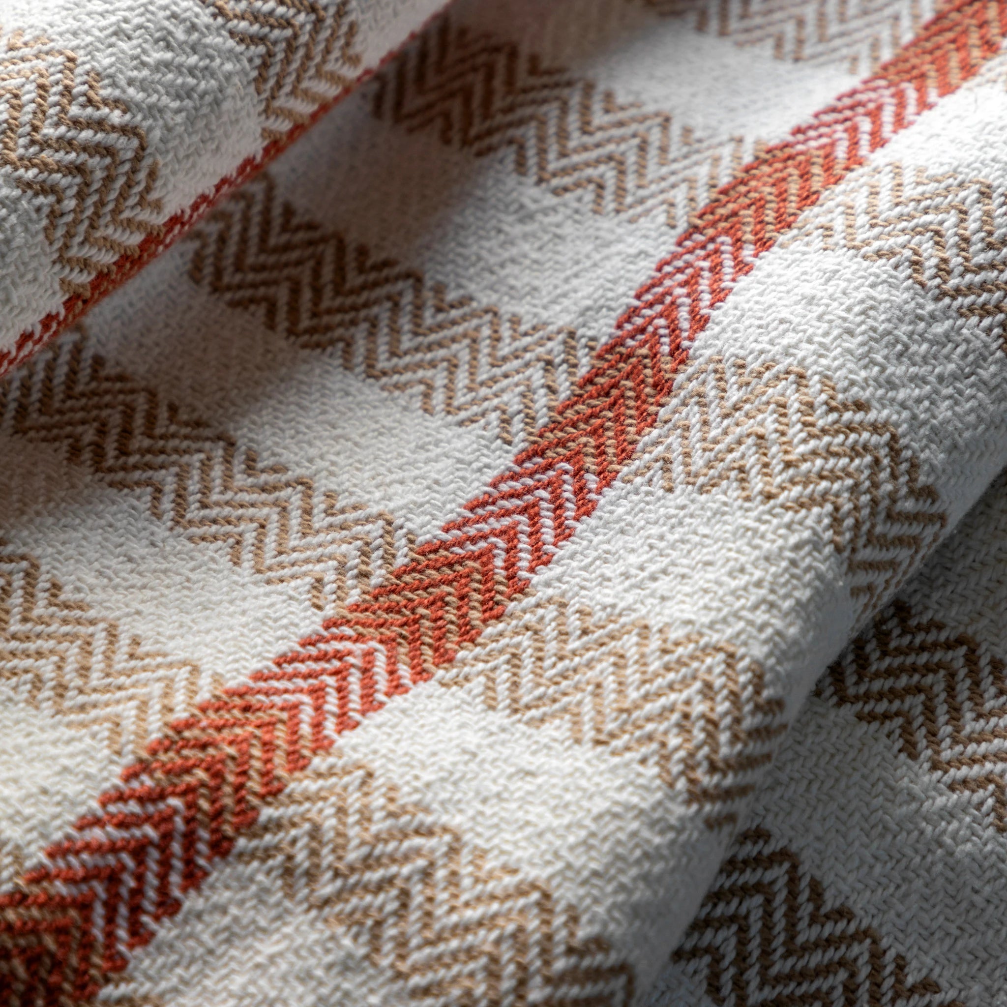 Calderi Grid Woven Rust & Natural Throw