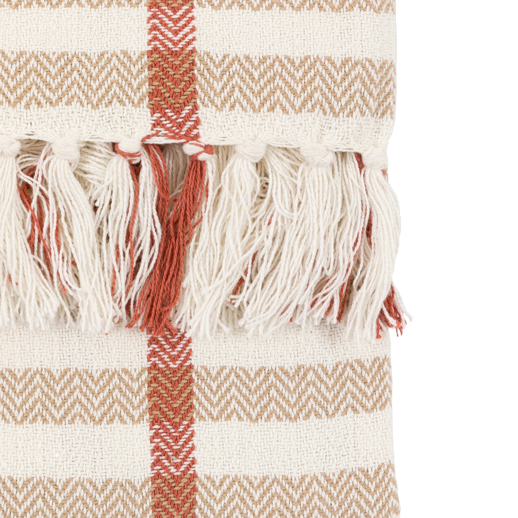 Calderi Grid Woven Rust & Natural Throw