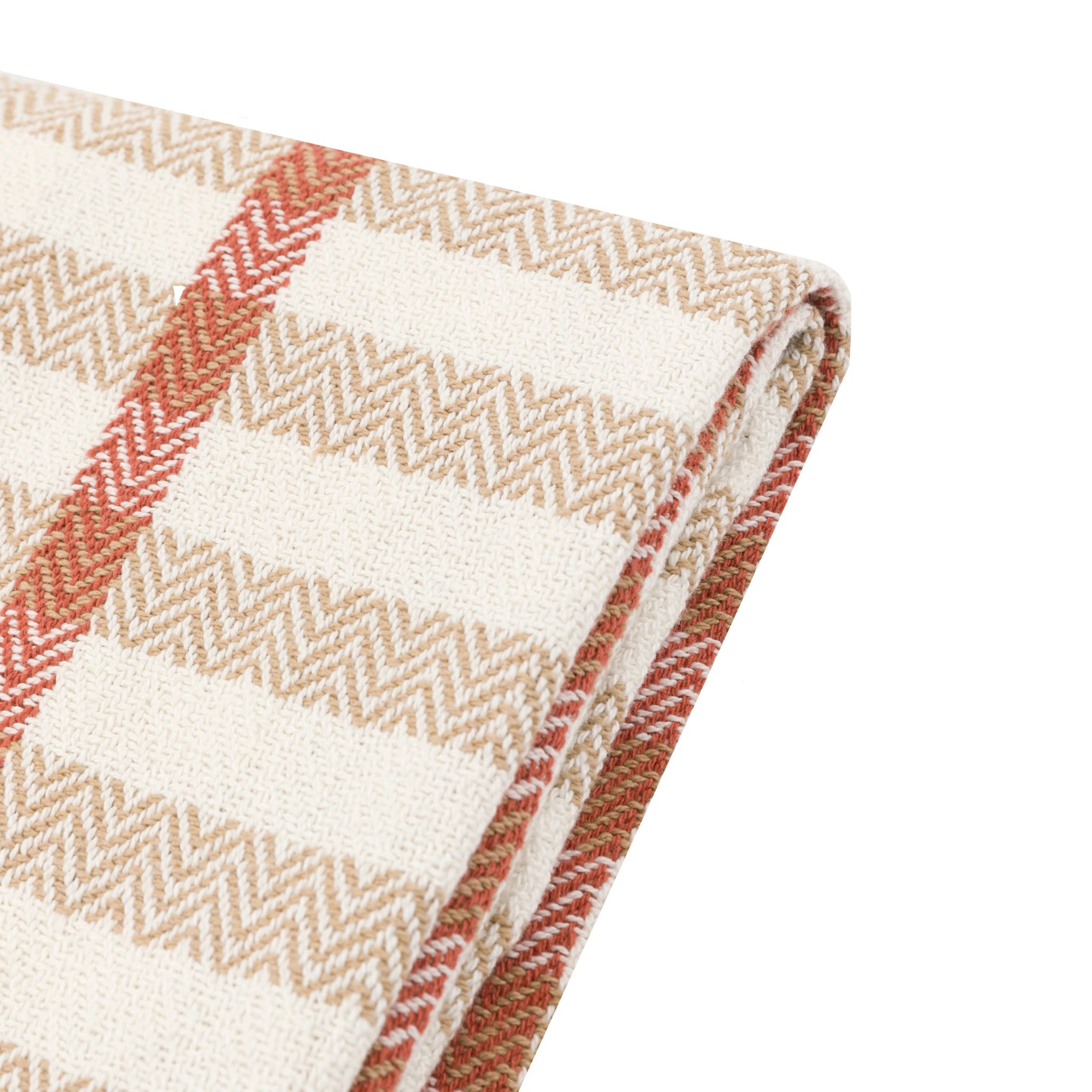 Calderi Grid Woven Rust & Natural Throw