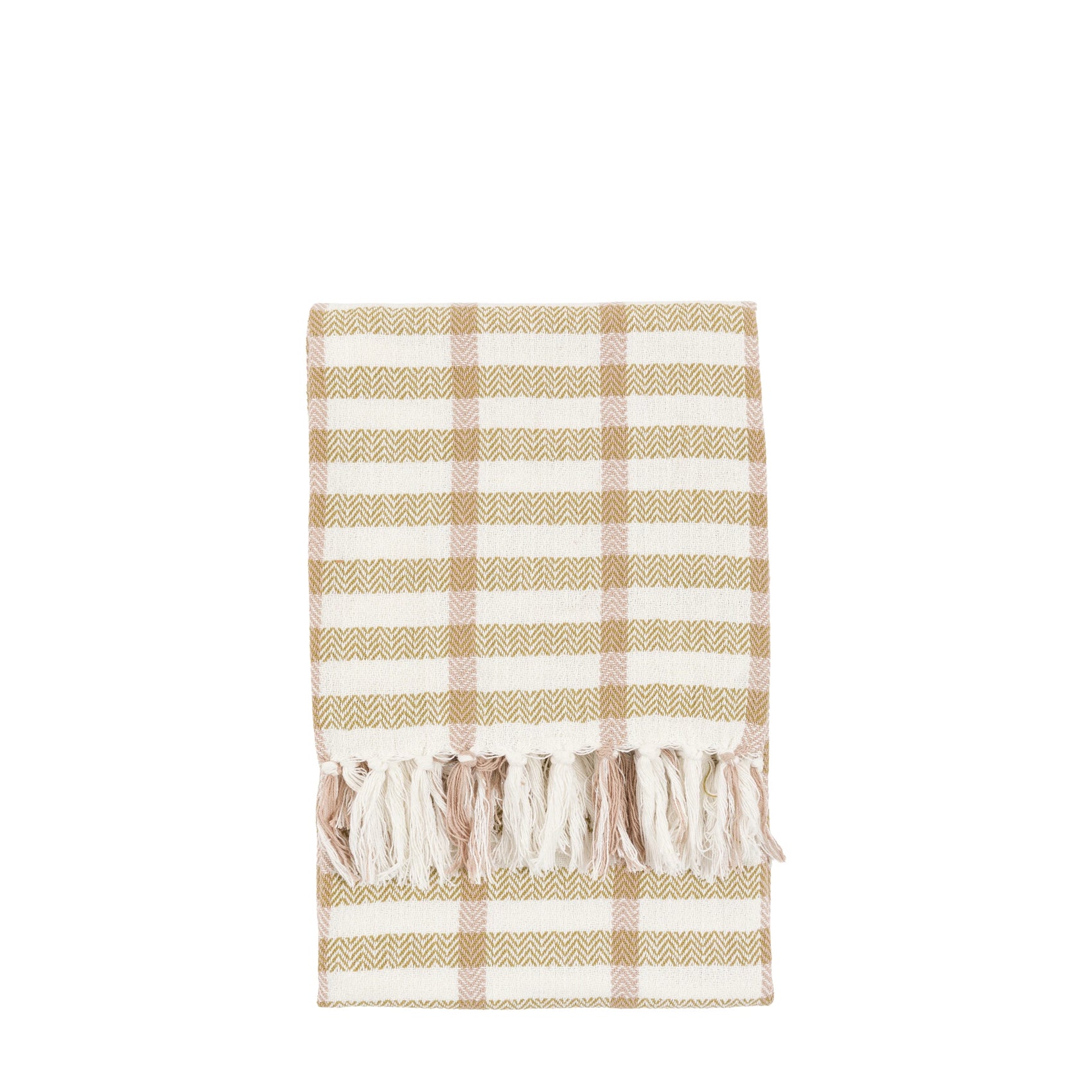 Calderi Grid Woven Green & Rust Throw