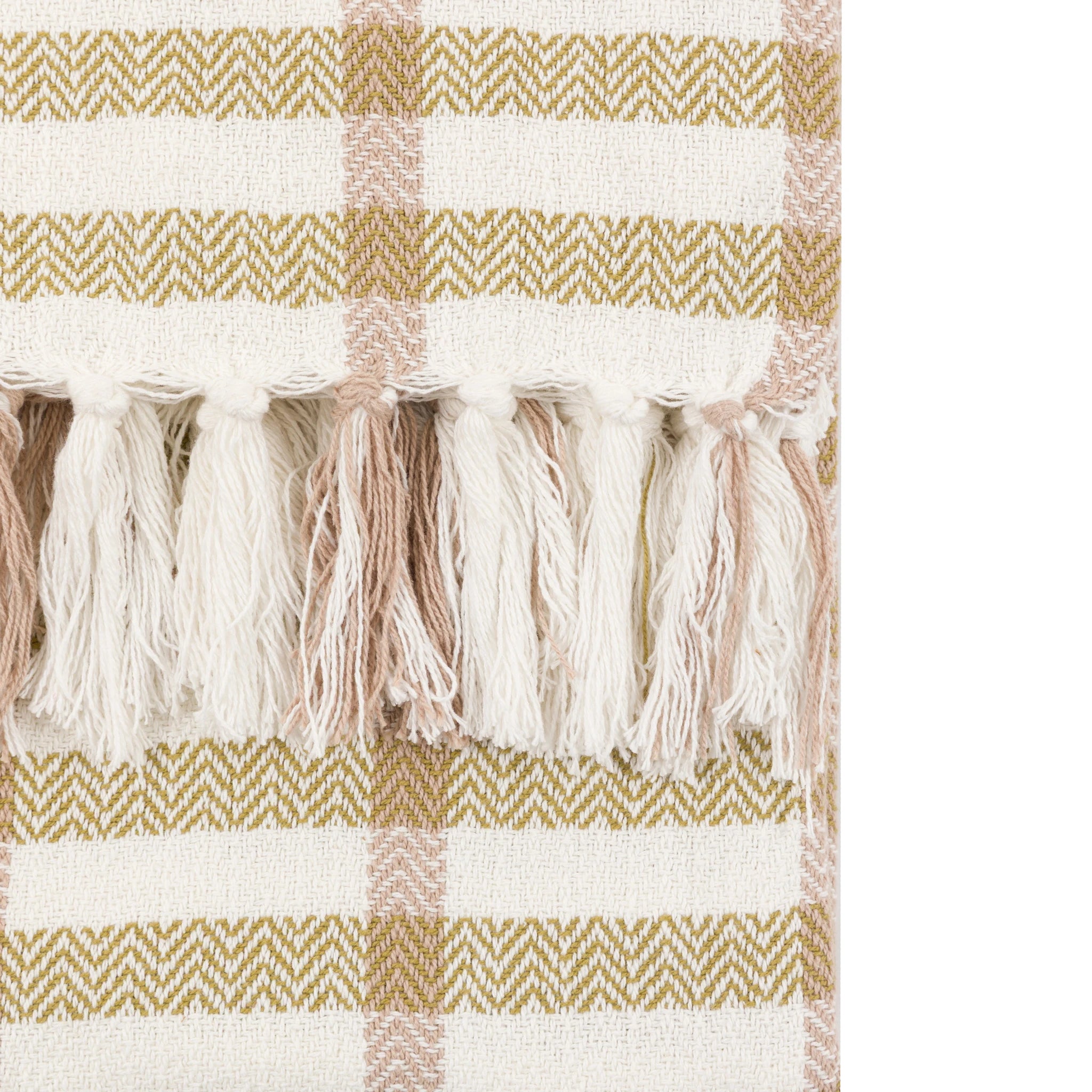 Calderi Grid Woven Green & Rust Throw