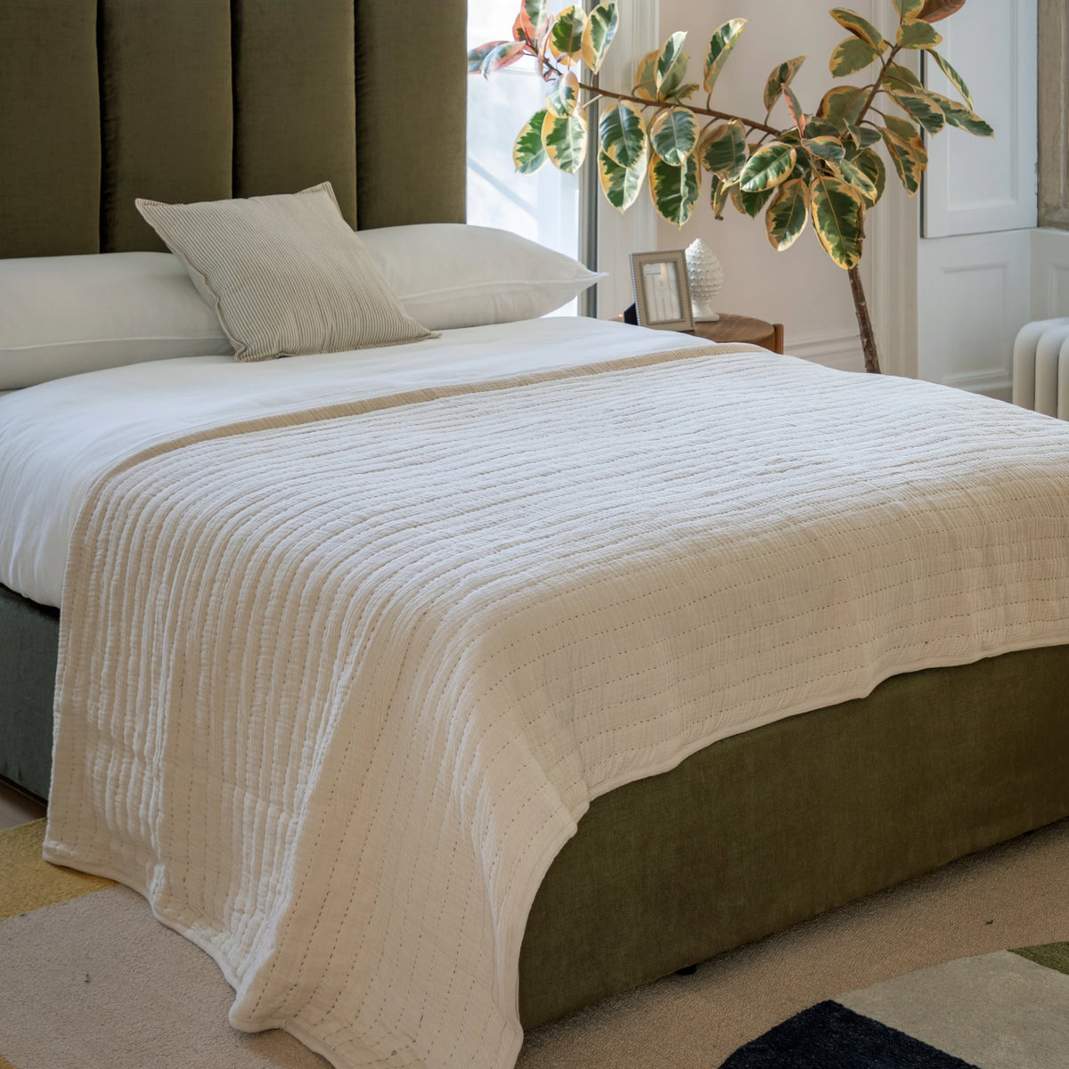 Redcliffe Gauze Taupe Cotton Bedspread