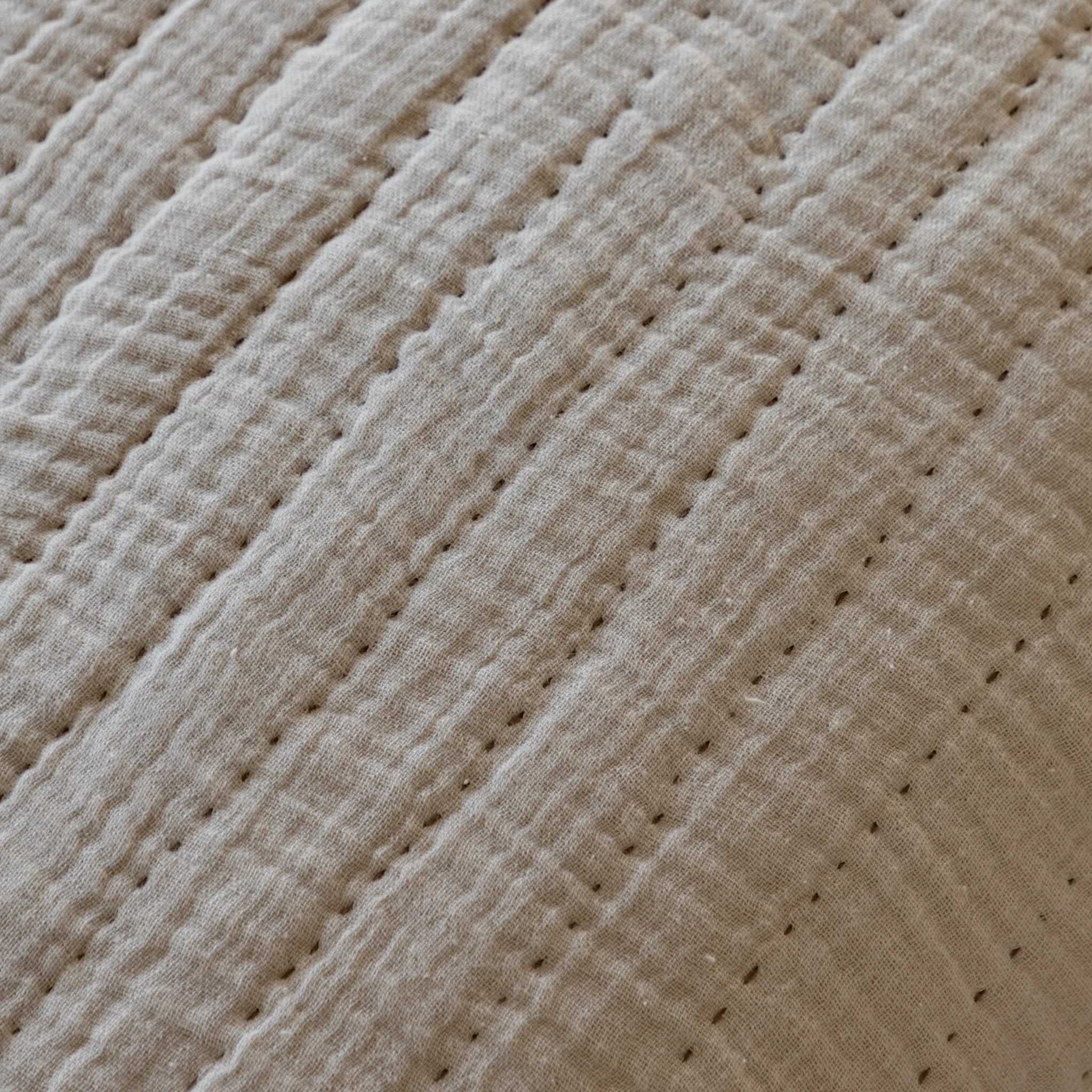 Redcliffe Gauze Taupe Cotton Bedspread