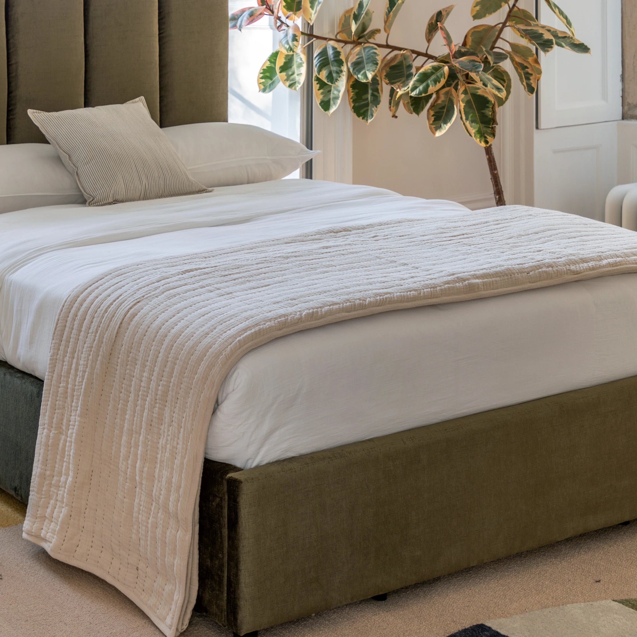 Redcliffe Gauze Taupe Cotton Bedspread
