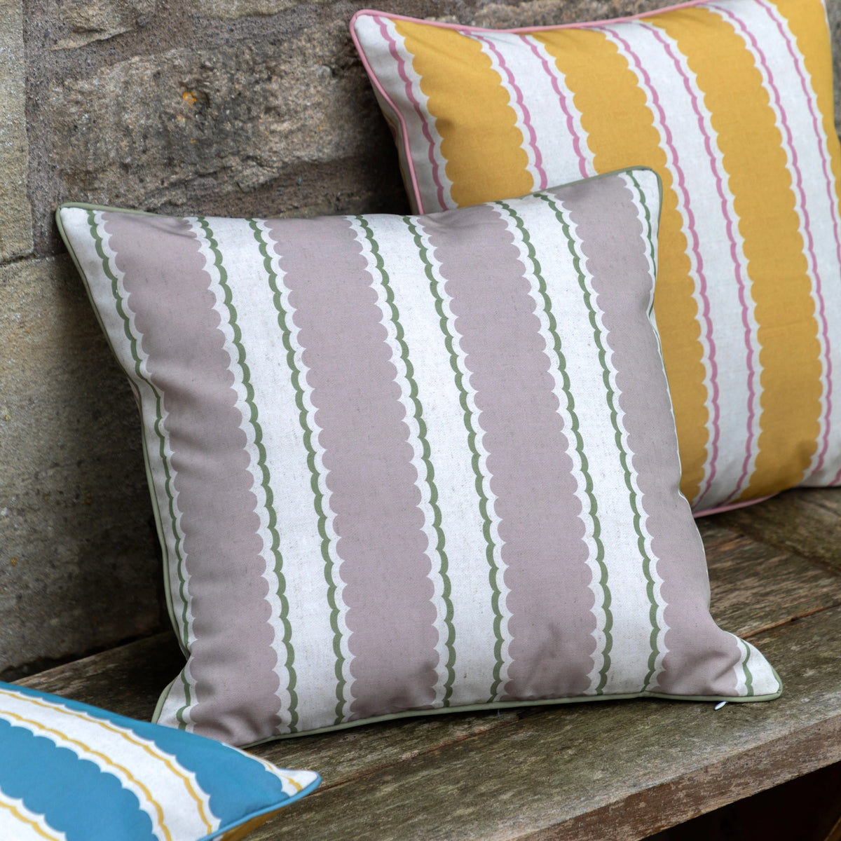 Maribel Olive Green & Natural Cushion 45x45cm