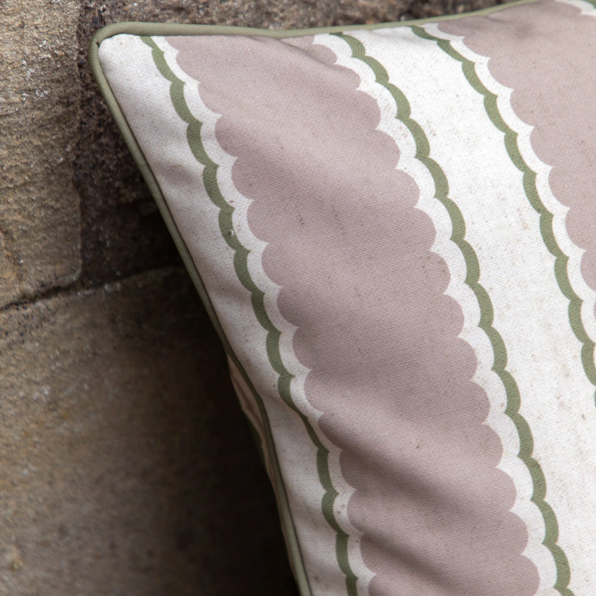 Maribel Olive Green & Natural Cushion 45x45cm