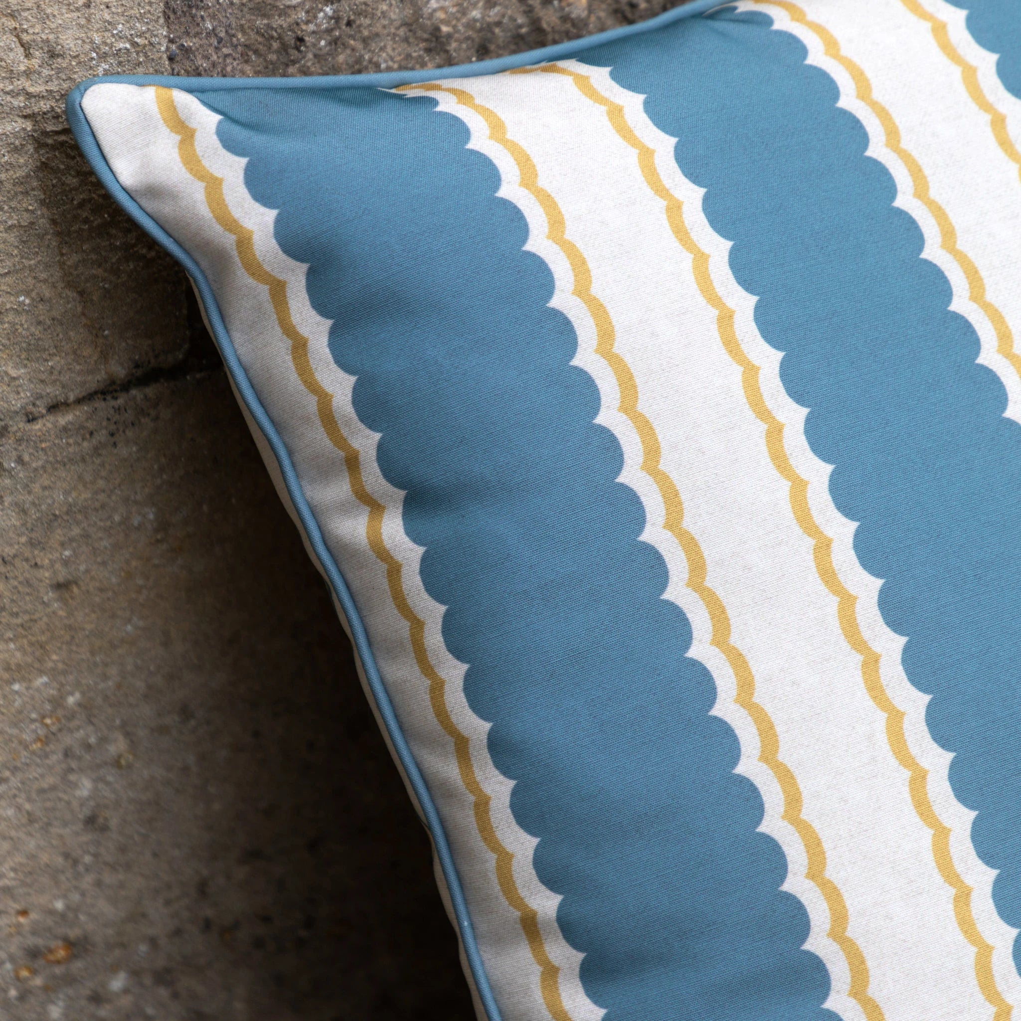 Maribel Blue & Ochre Cushion 45x45cm