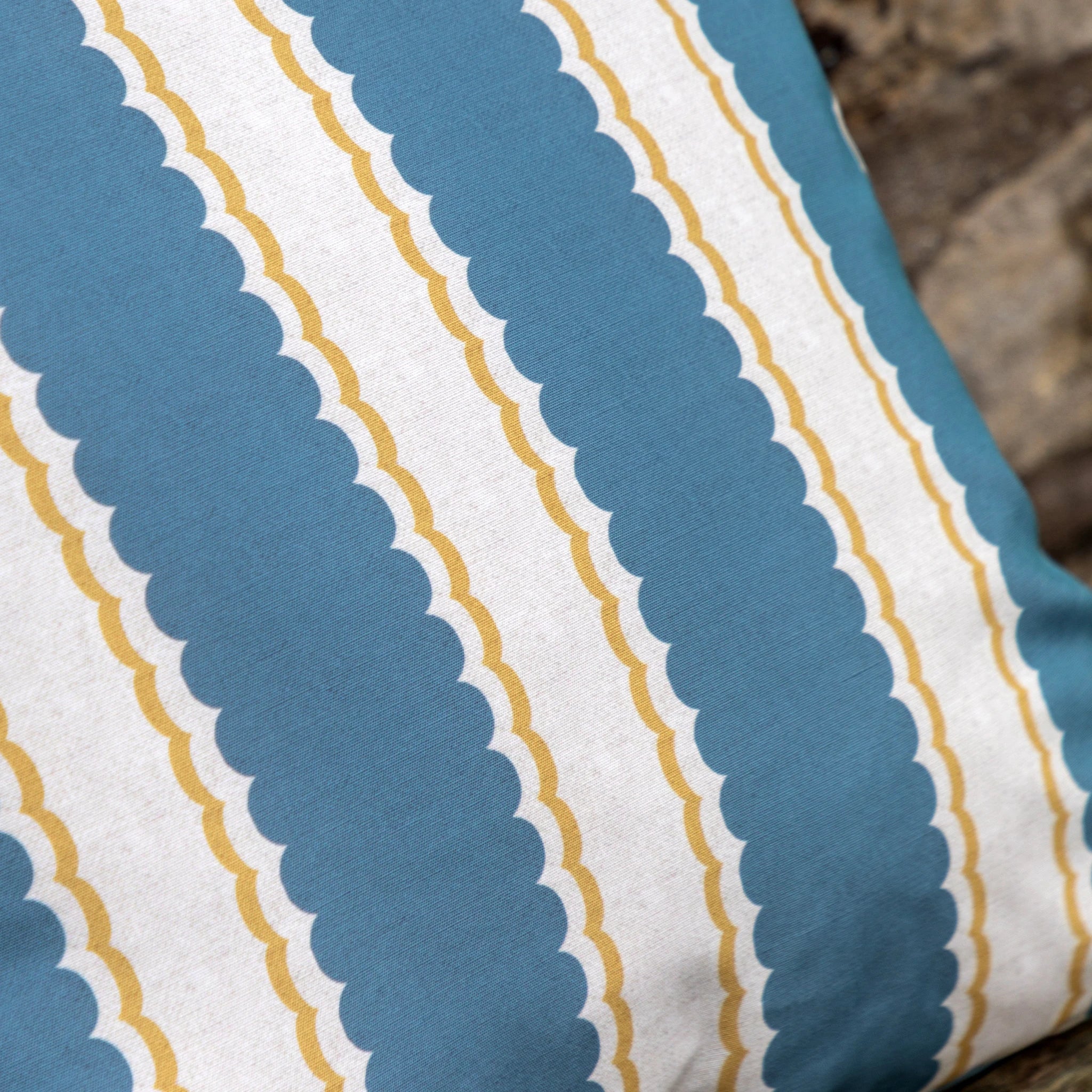 Maribel Blue & Ochre Cushion 45x45cm
