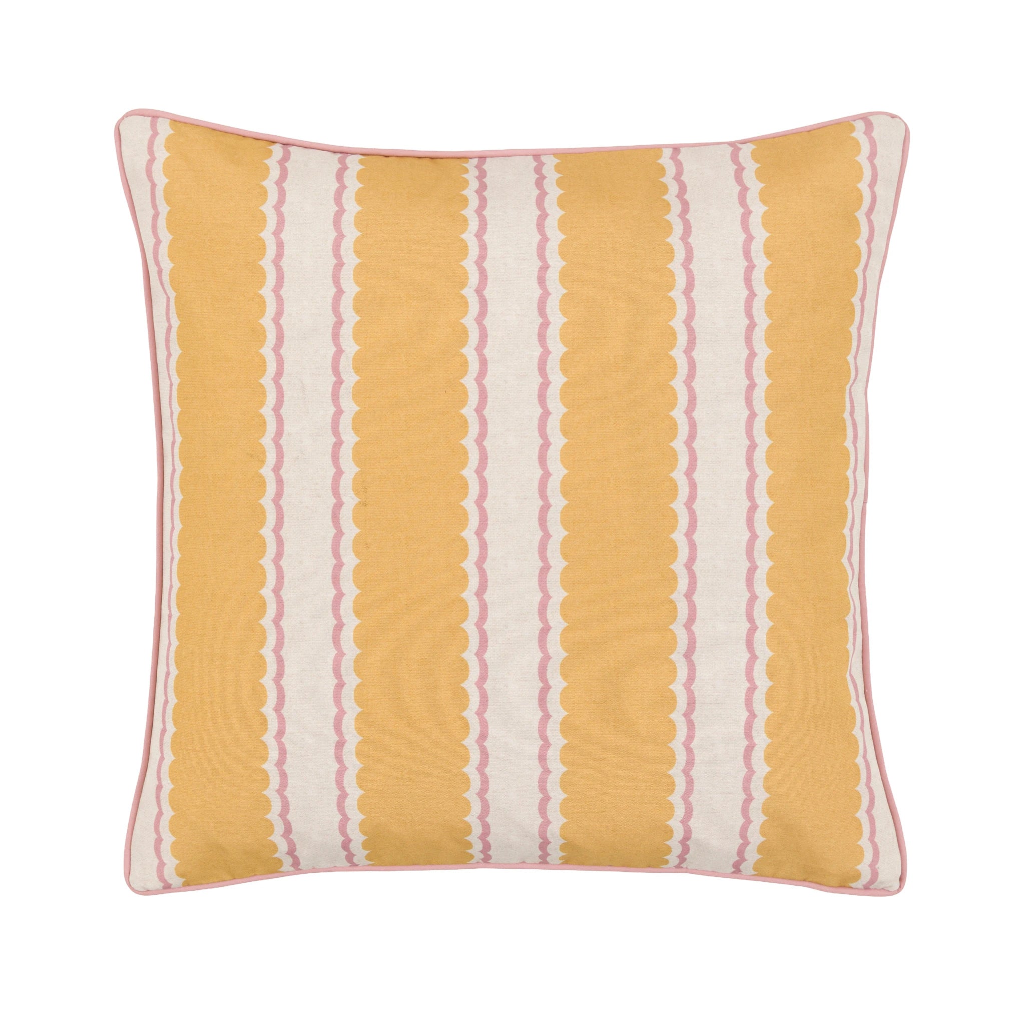 Maribel Stripe Ochre & Pink Cushion 45x45cm