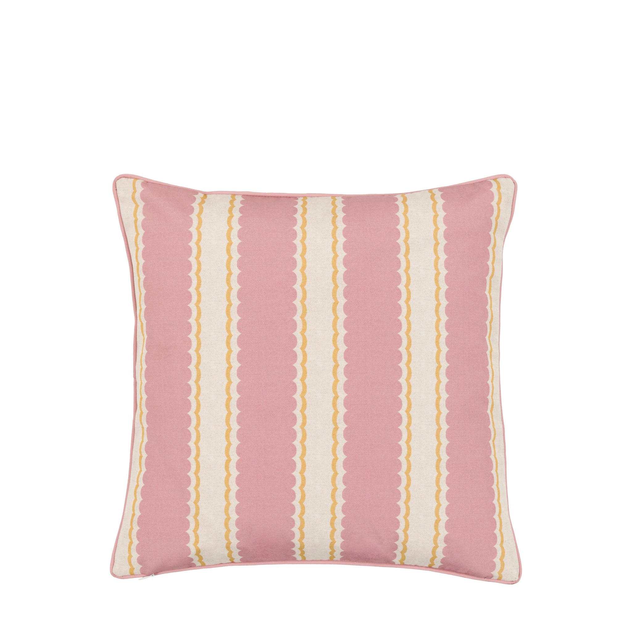 Maribel Stripe Ochre & Pink Cushion 45x45cm