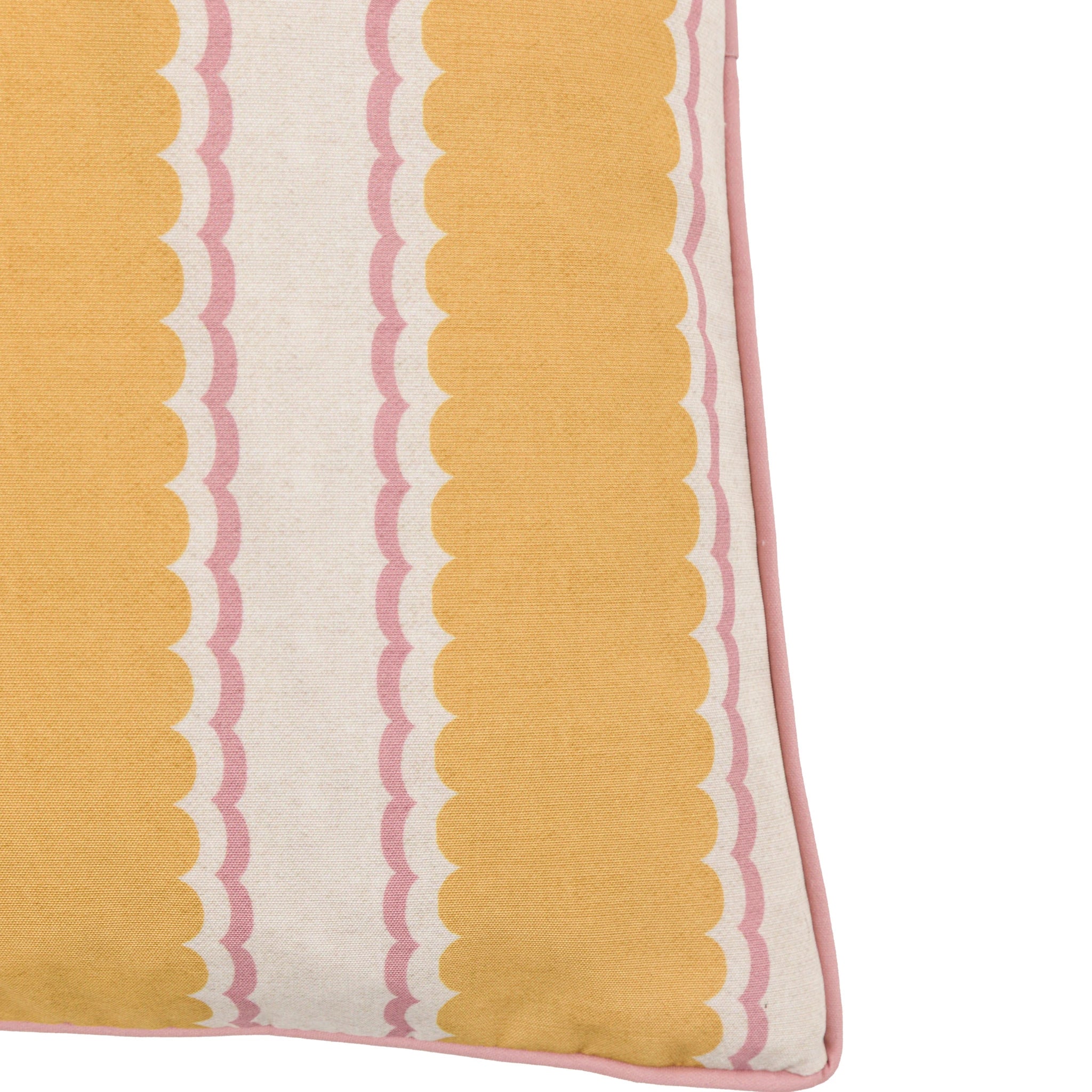 Maribel Stripe Ochre & Pink Cushion 45x45cm