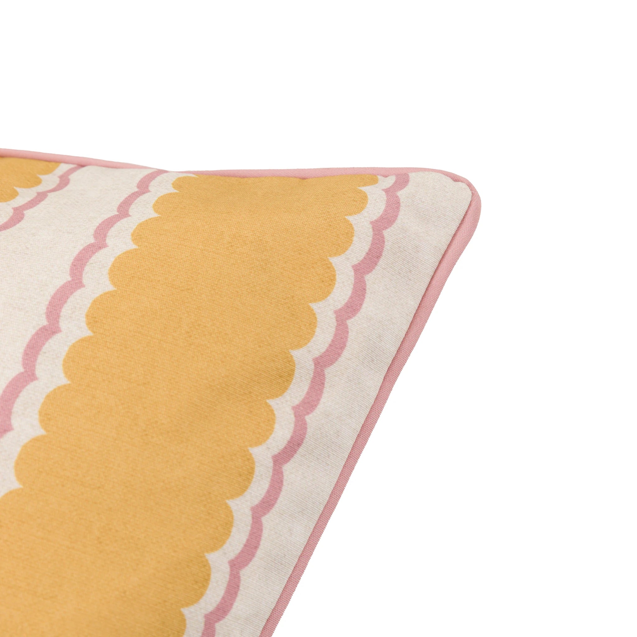 Maribel Stripe Ochre & Pink Cushion 45x45cm