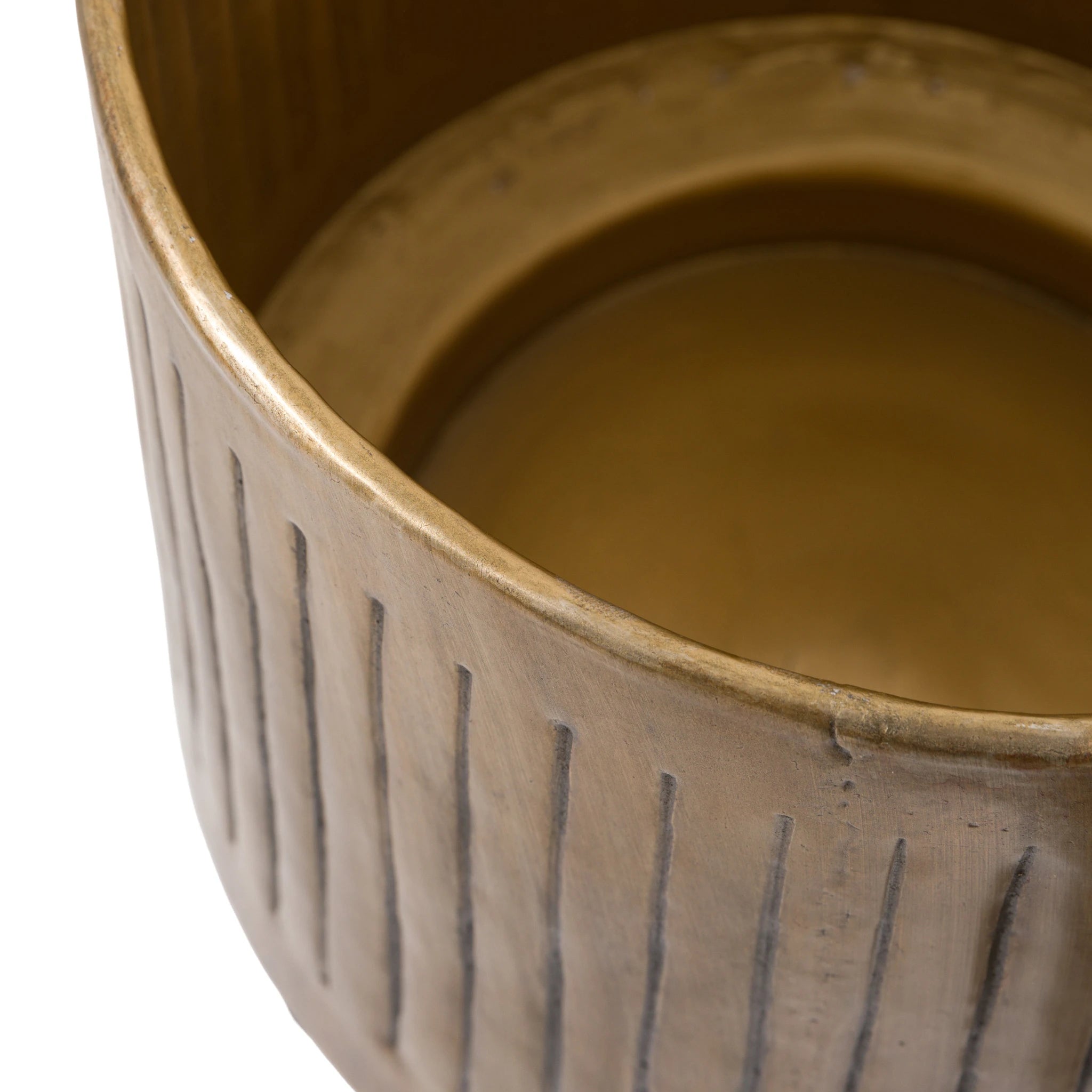 Set of 2 Amberhall Gold Metal Planters