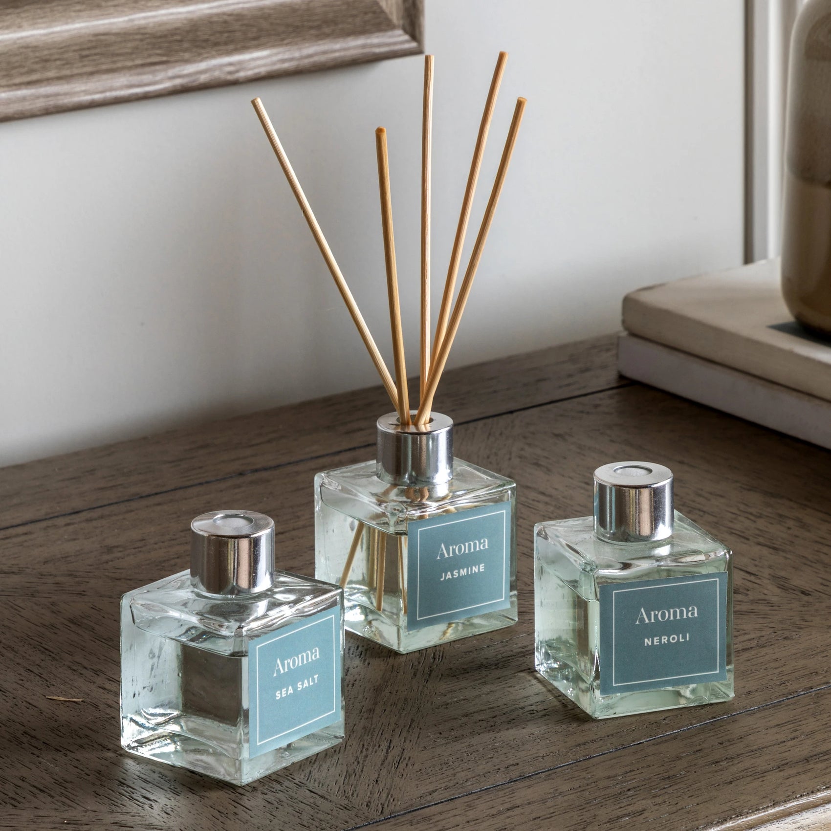 Set of 3 Aldercoast Coastal Retreat Teal Reed Diffusers