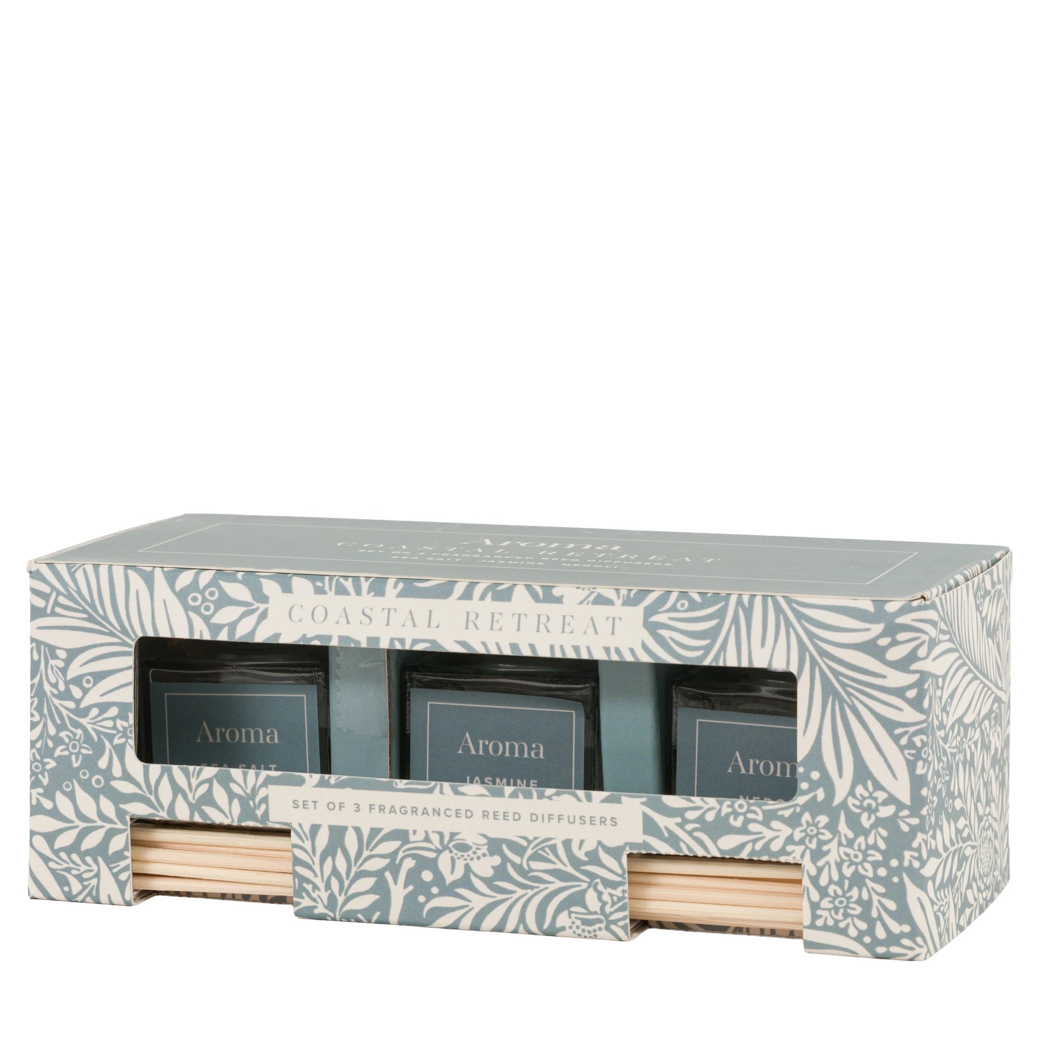 Set of 3 Aldercoast Coastal Retreat Teal Reed Diffusers