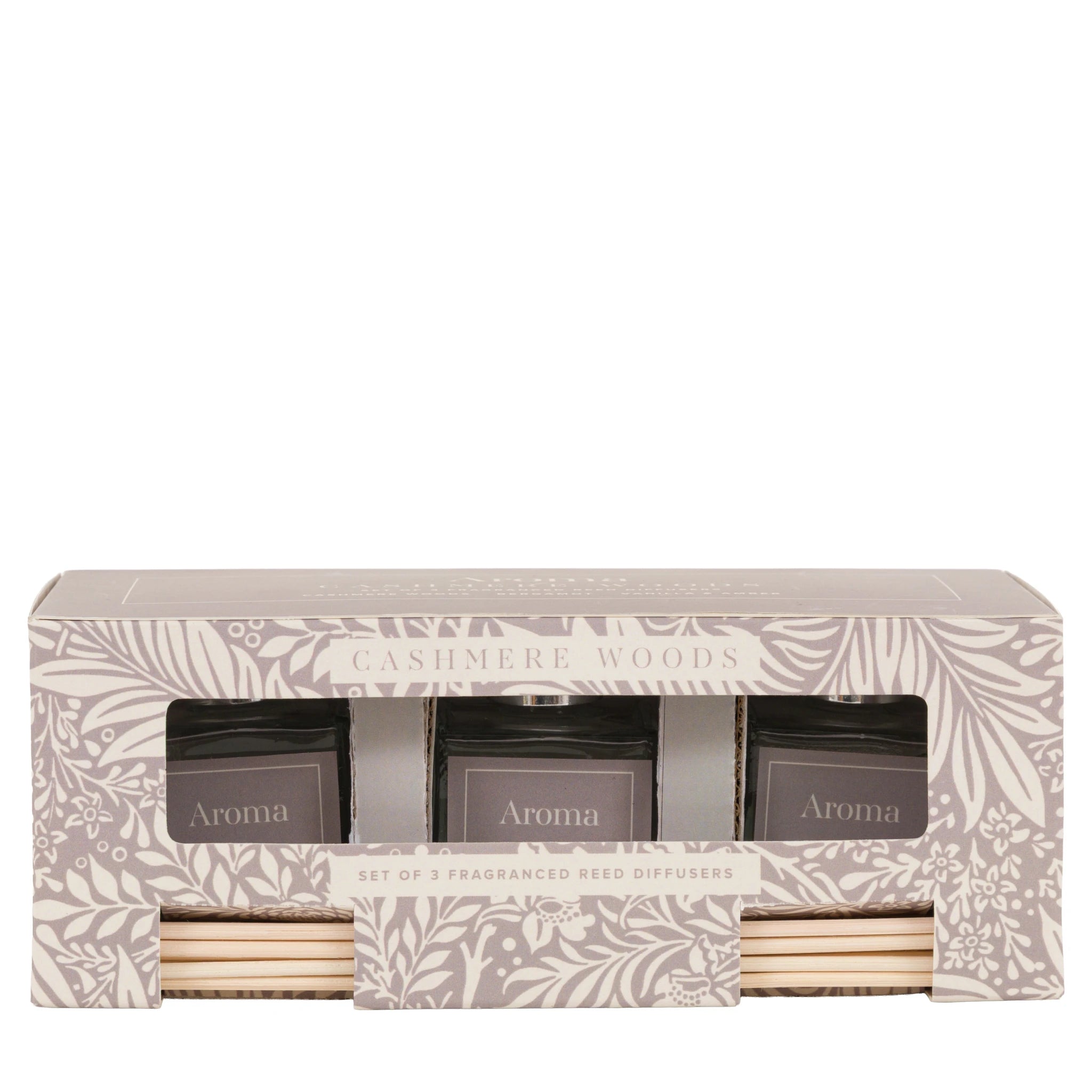 Set of 3 Raleigh Cashmere Woods Natural Reed Diffusers
