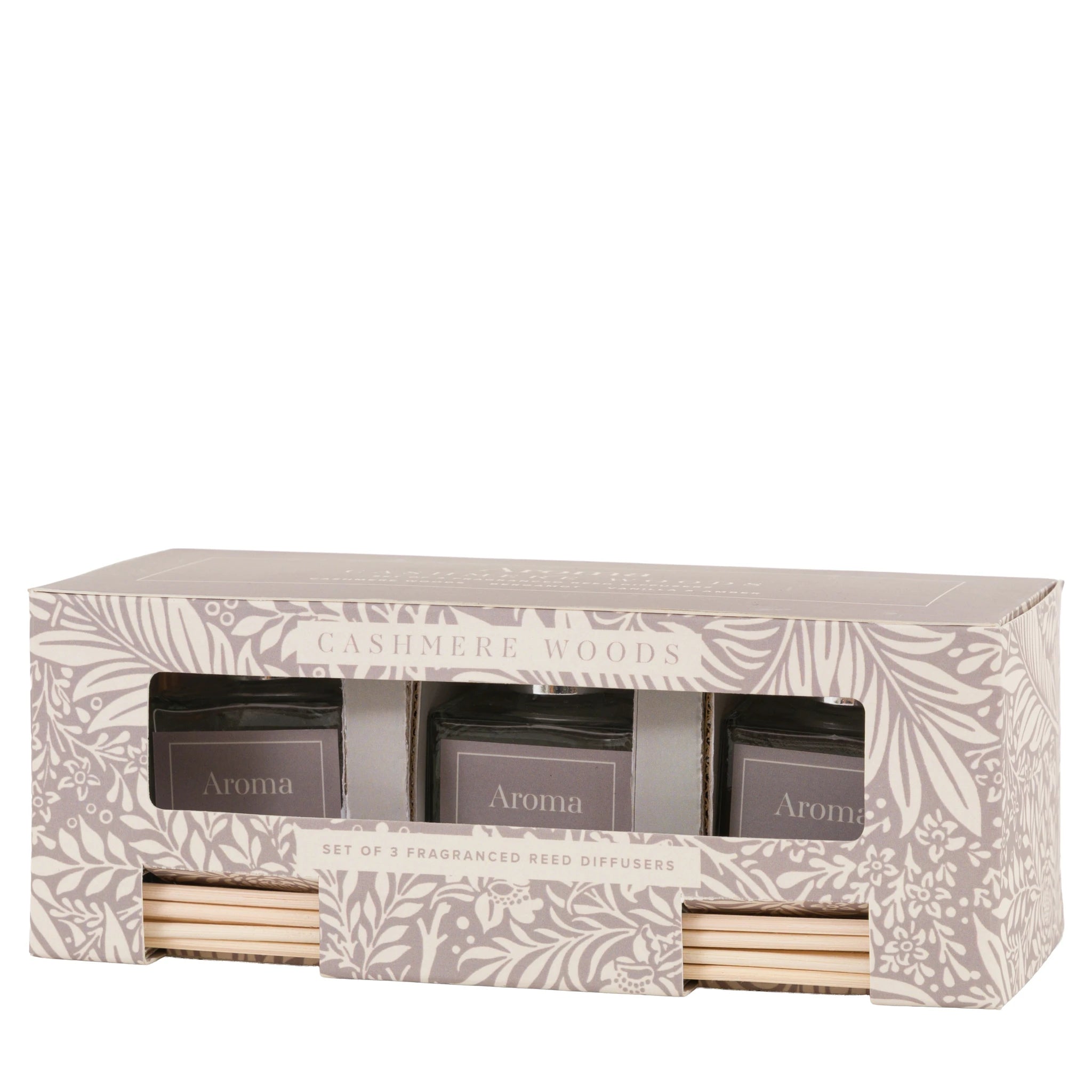 Set of 3 Raleigh Cashmere Woods Natural Reed Diffusers