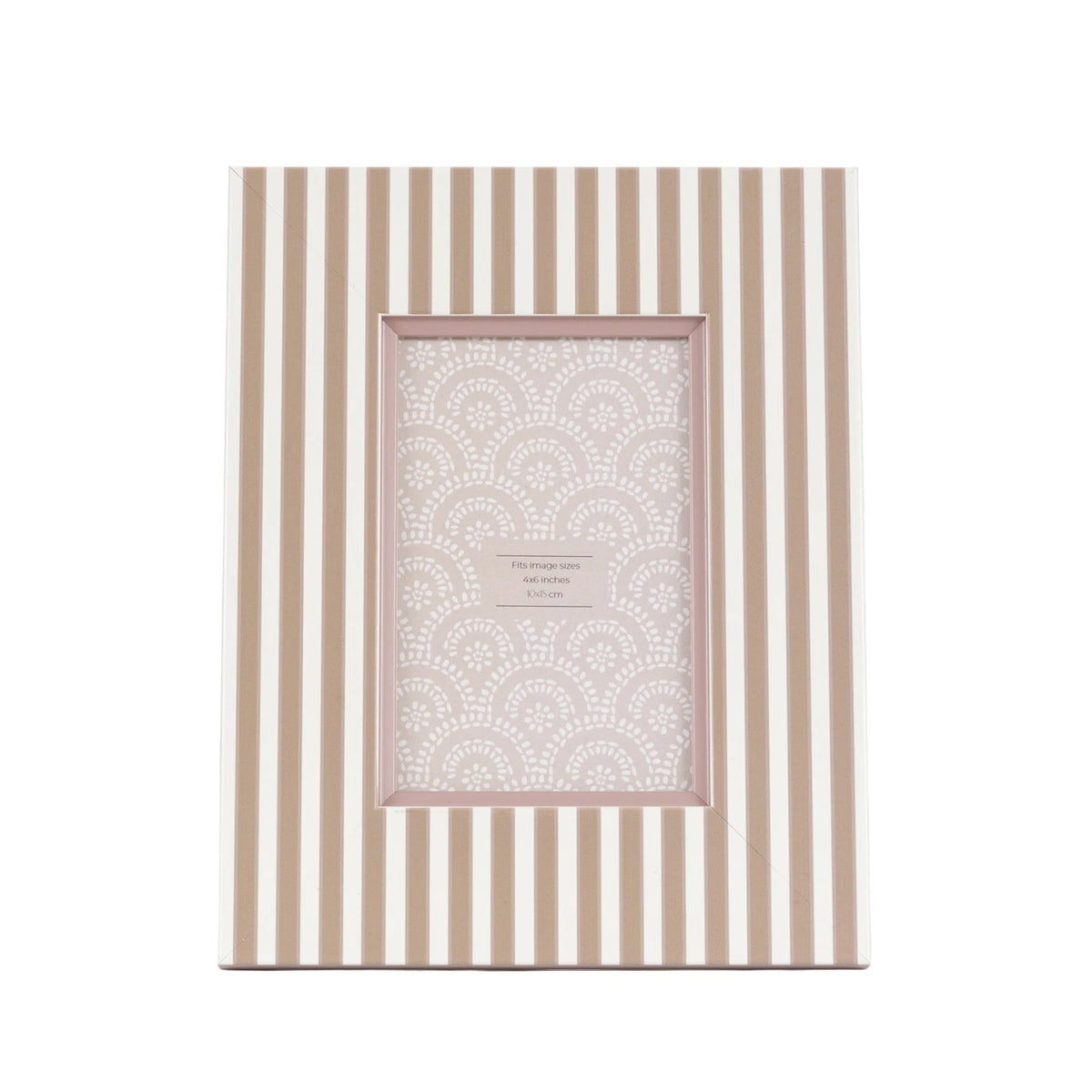 Set of 2 Briarwood Olive Green & Fawn Striped Wood Photo Frames 15x10cm