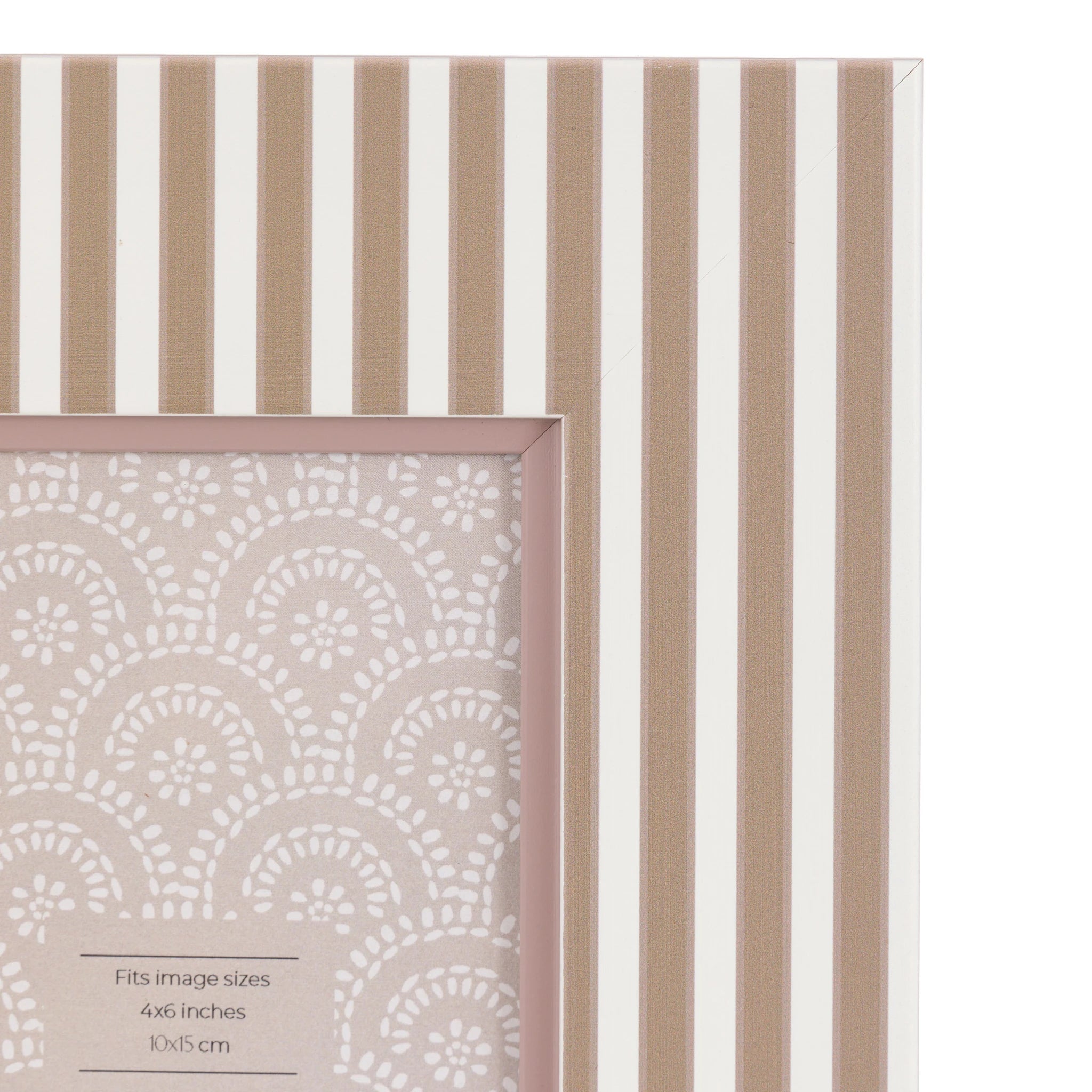 Set of 2 Briarwood Olive Green & Fawn Striped Wood Photo Frames 15x10cm