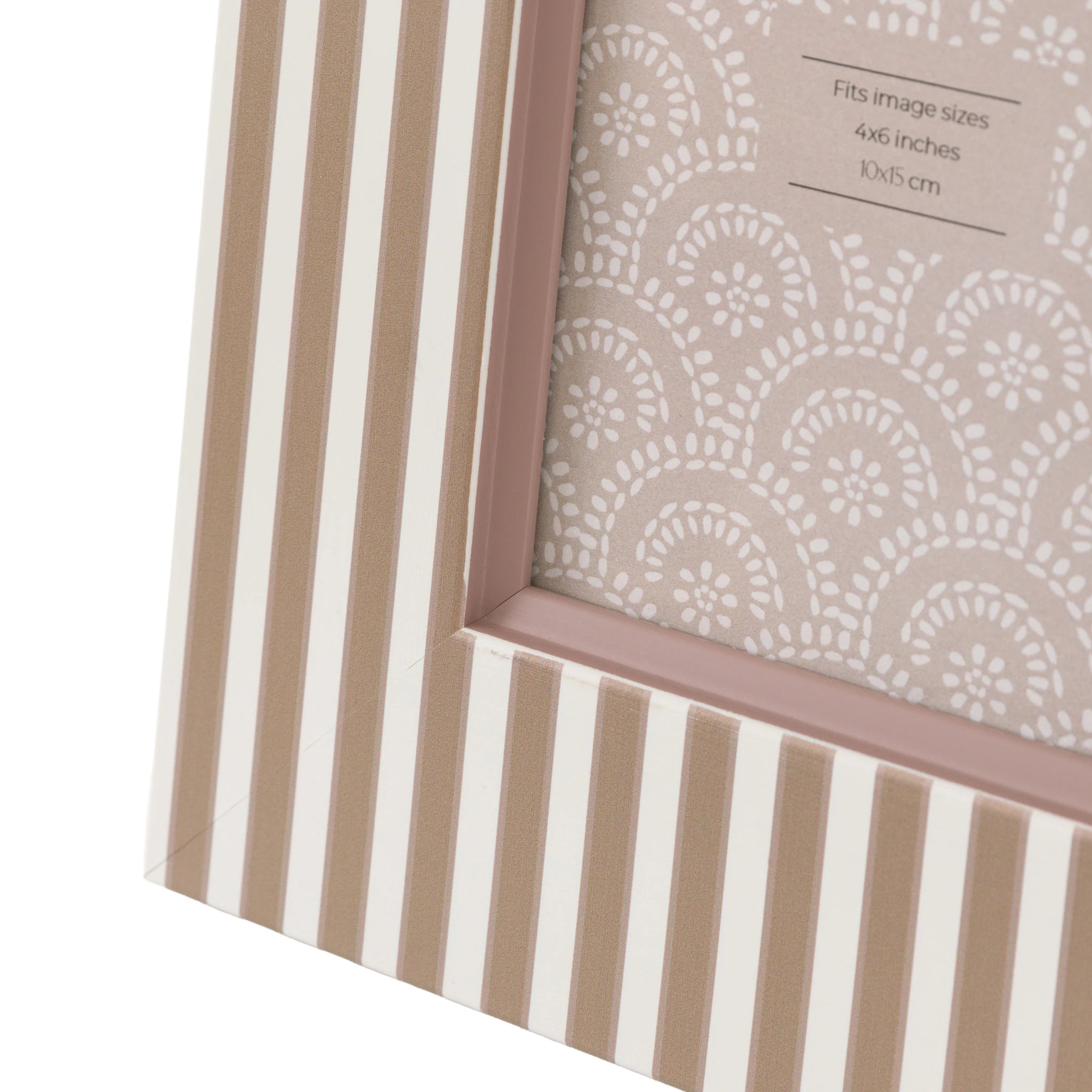 Set of 2 Briarwood Olive Green & Fawn Striped Wood Photo Frames 15x10cm