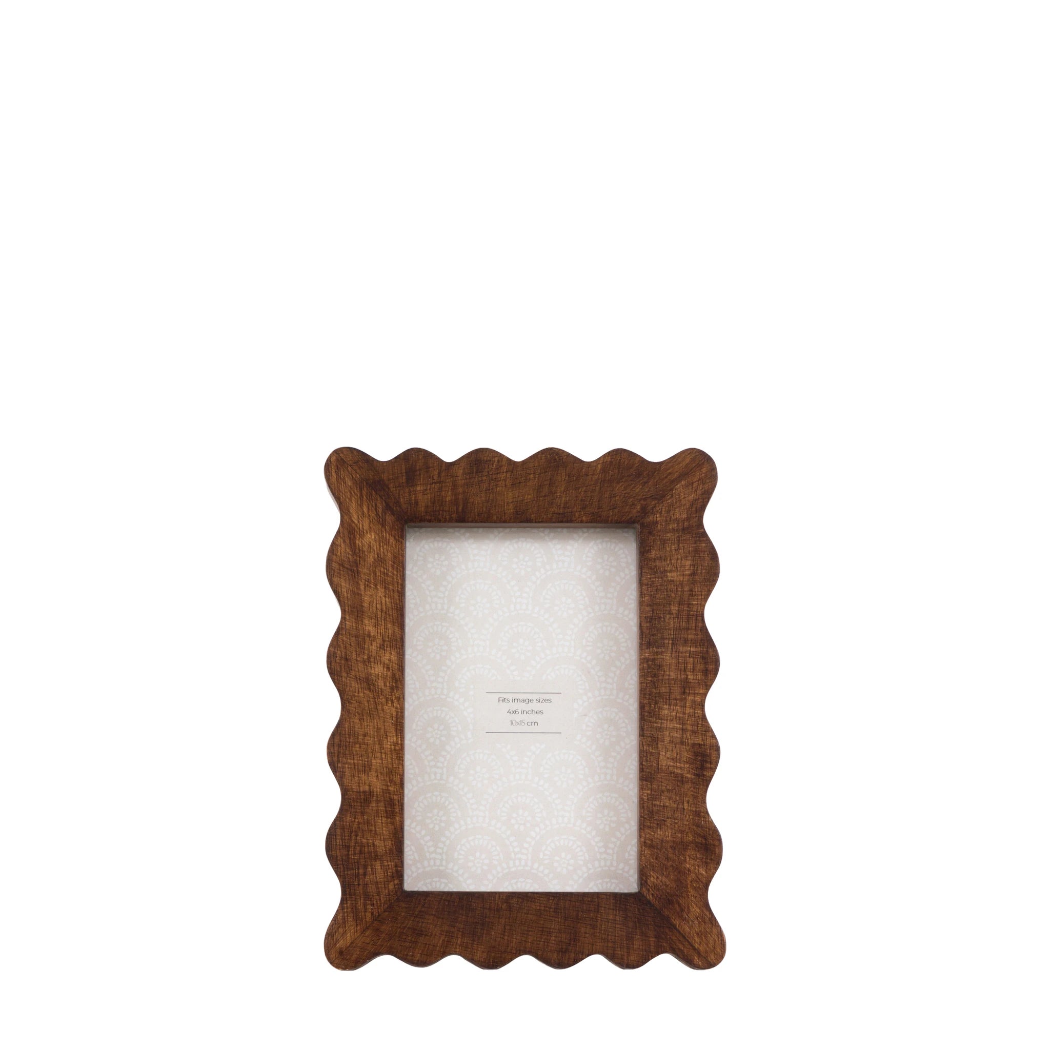 Salasco Brown Mango Wood Scallop Photo Frame 15x10cm