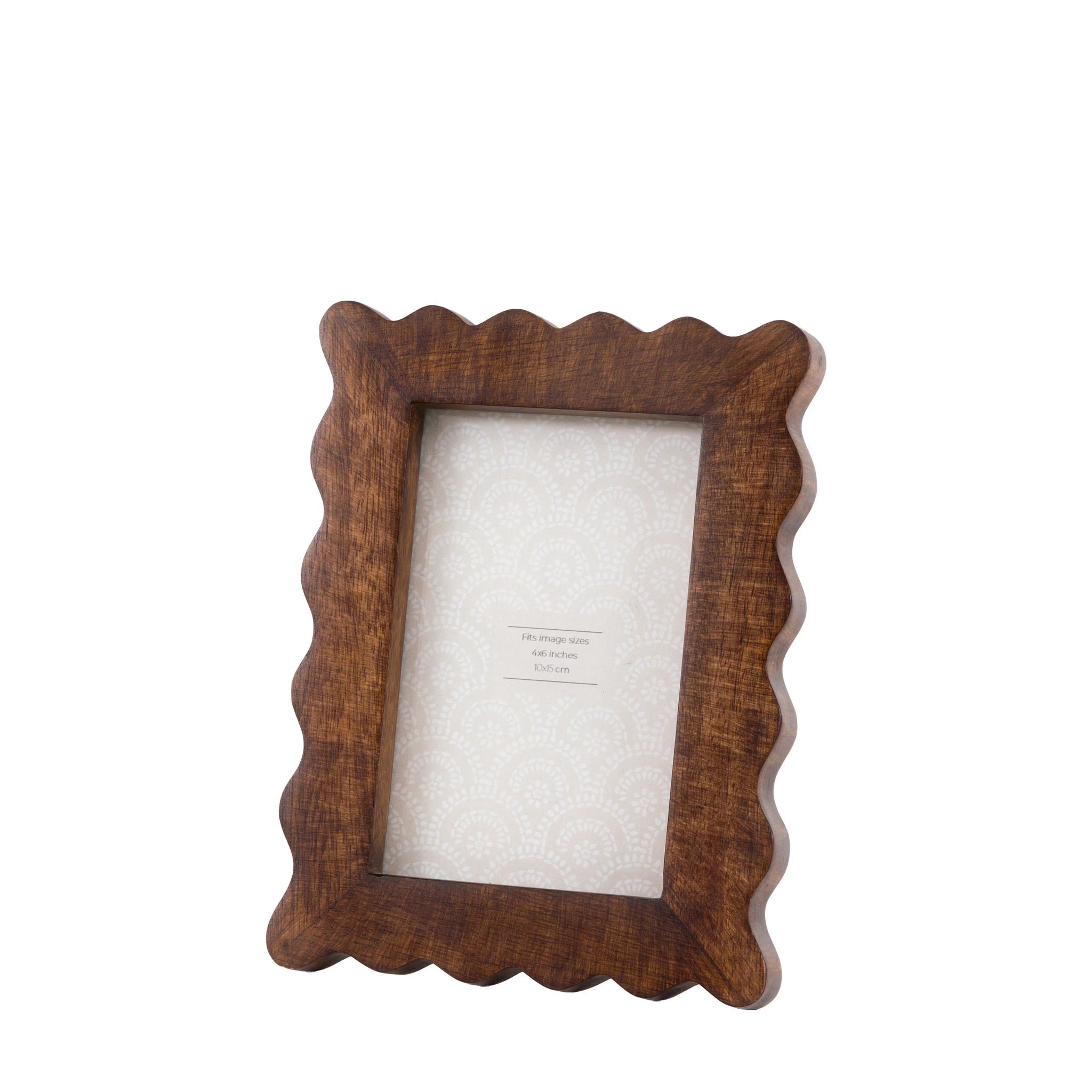 Salasco Brown Mango Wood Scallop Photo Frame 15x10cm