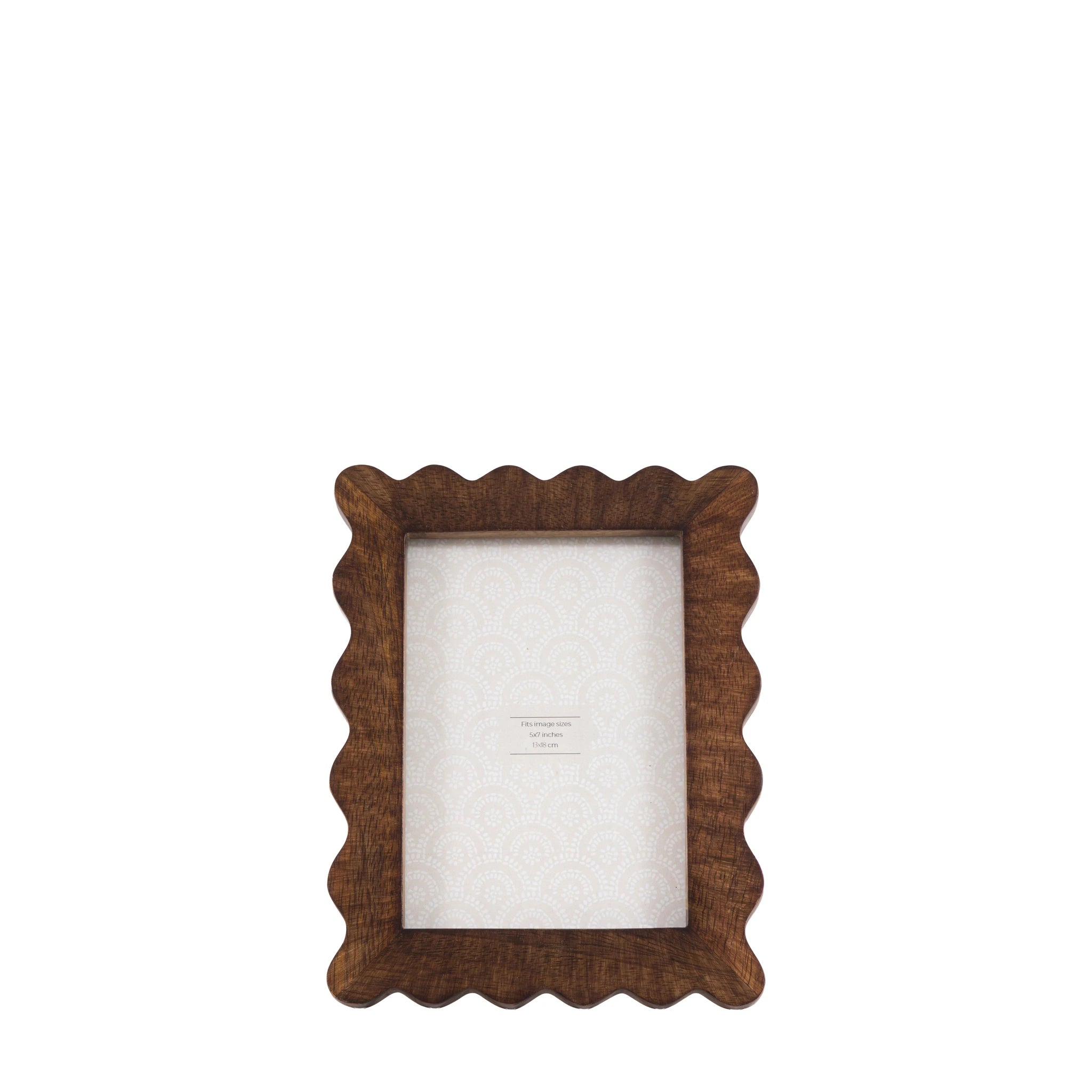 Salasco Brown Mango Wood Scallop Photo Frame 18x13cm