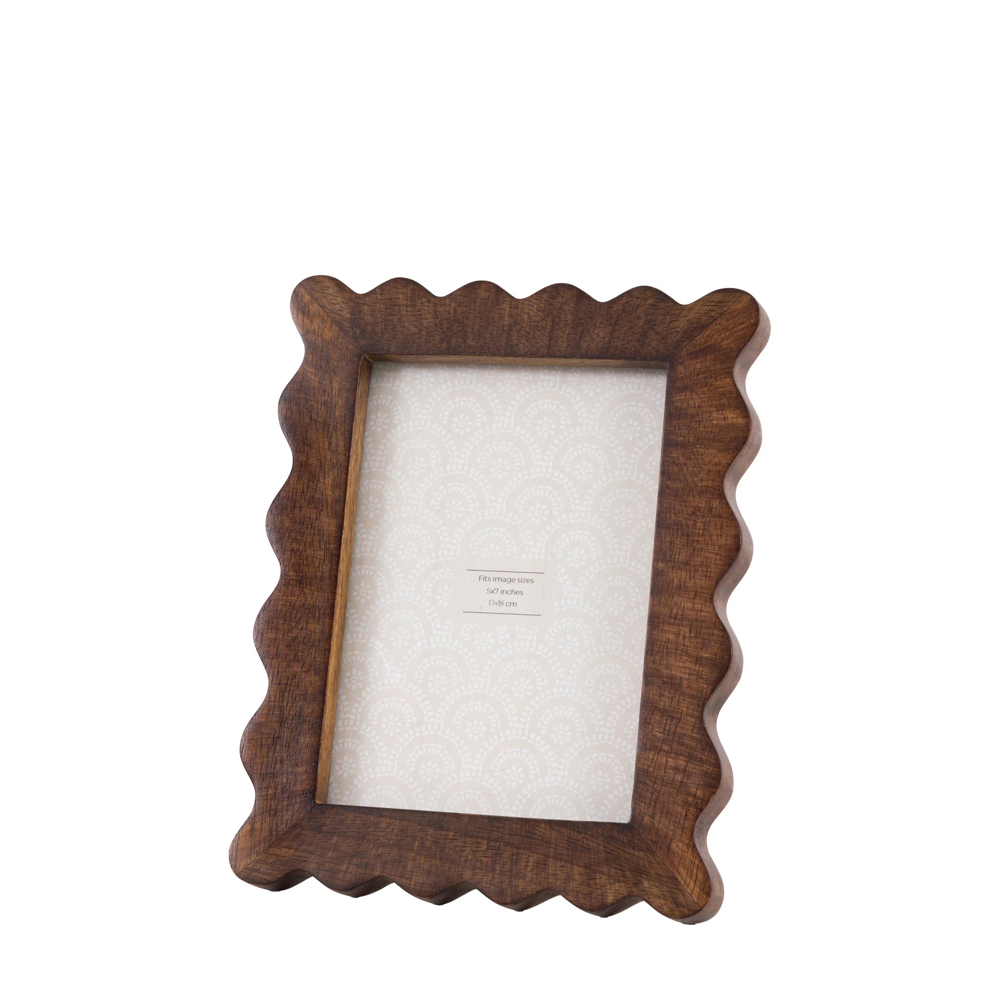 Salasco Brown Mango Wood Scallop Photo Frame 18x13cm