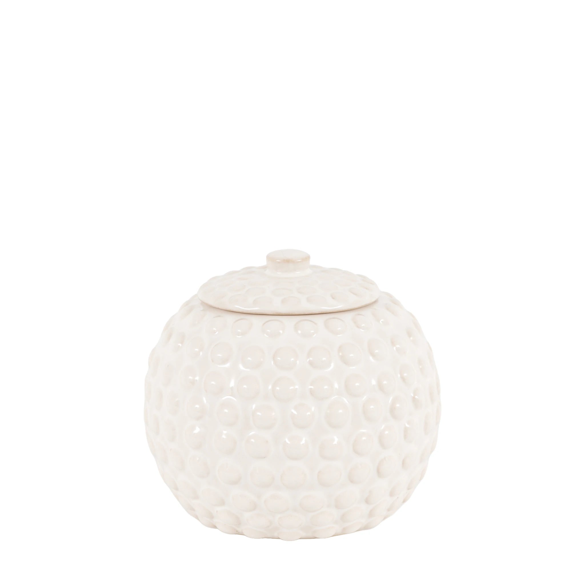 Everdon Beaded White Stoneware Trinket Jar Small