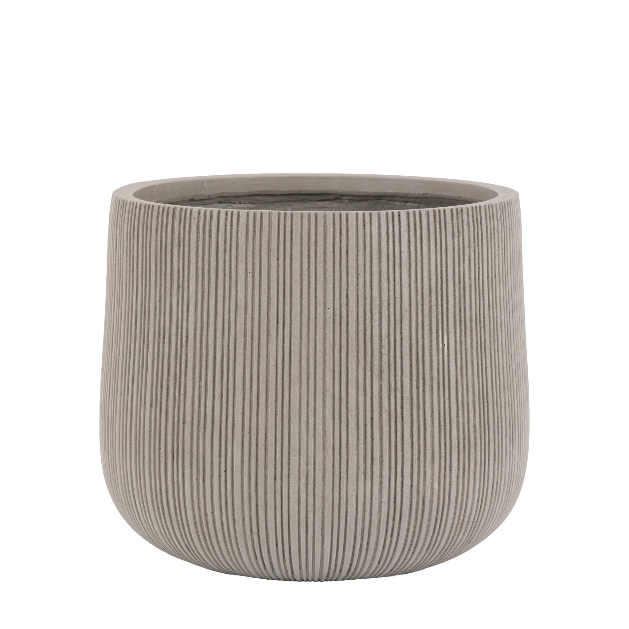 Amberhouse Ribbed Grey Metal Outdoor Planter