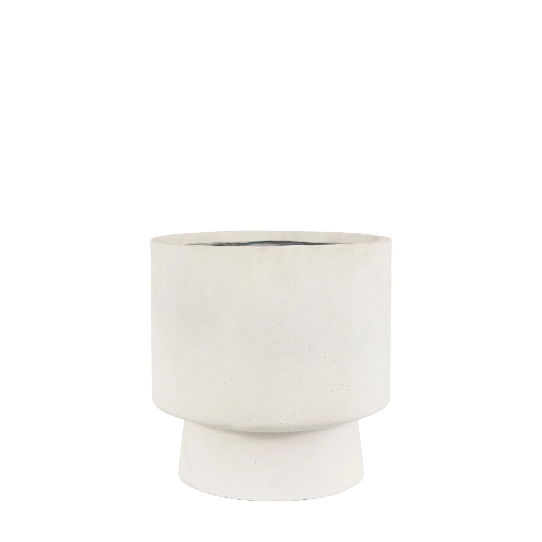 Amberterrace Footed White Metal Outdoor Planter