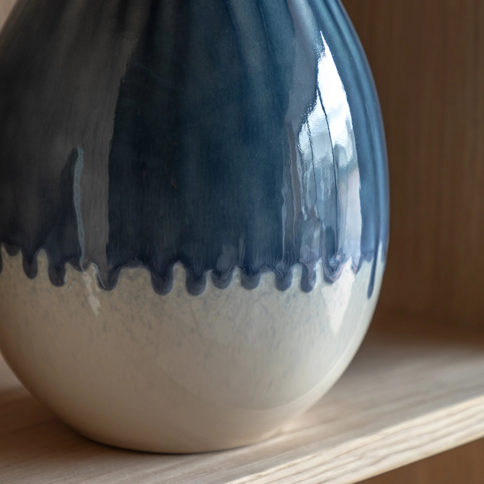 Azuria Blue Organic Fade Ceramic Vase