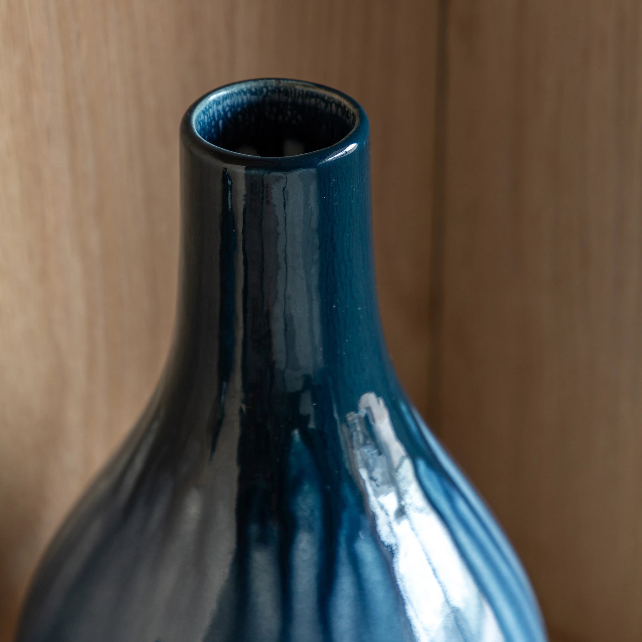Azuria Blue Organic Fade Ceramic Vase