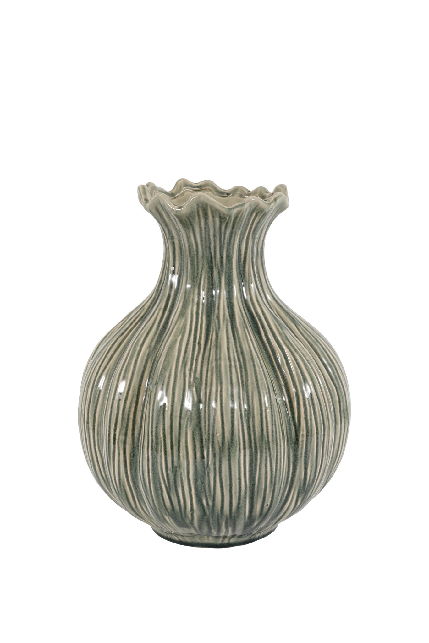 Alderterrace Fennel Green Glazed Stoneware Vase