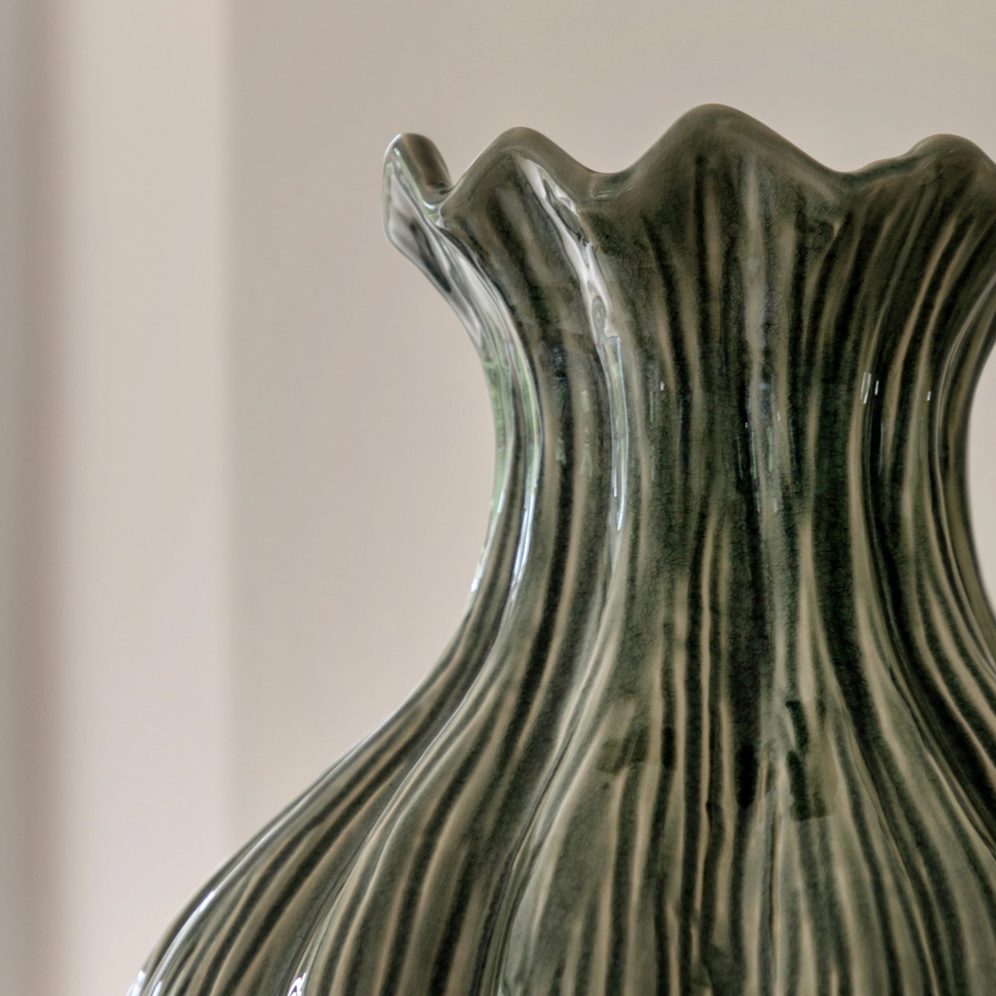 Alderterrace Fennel Green Glazed Stoneware Vase