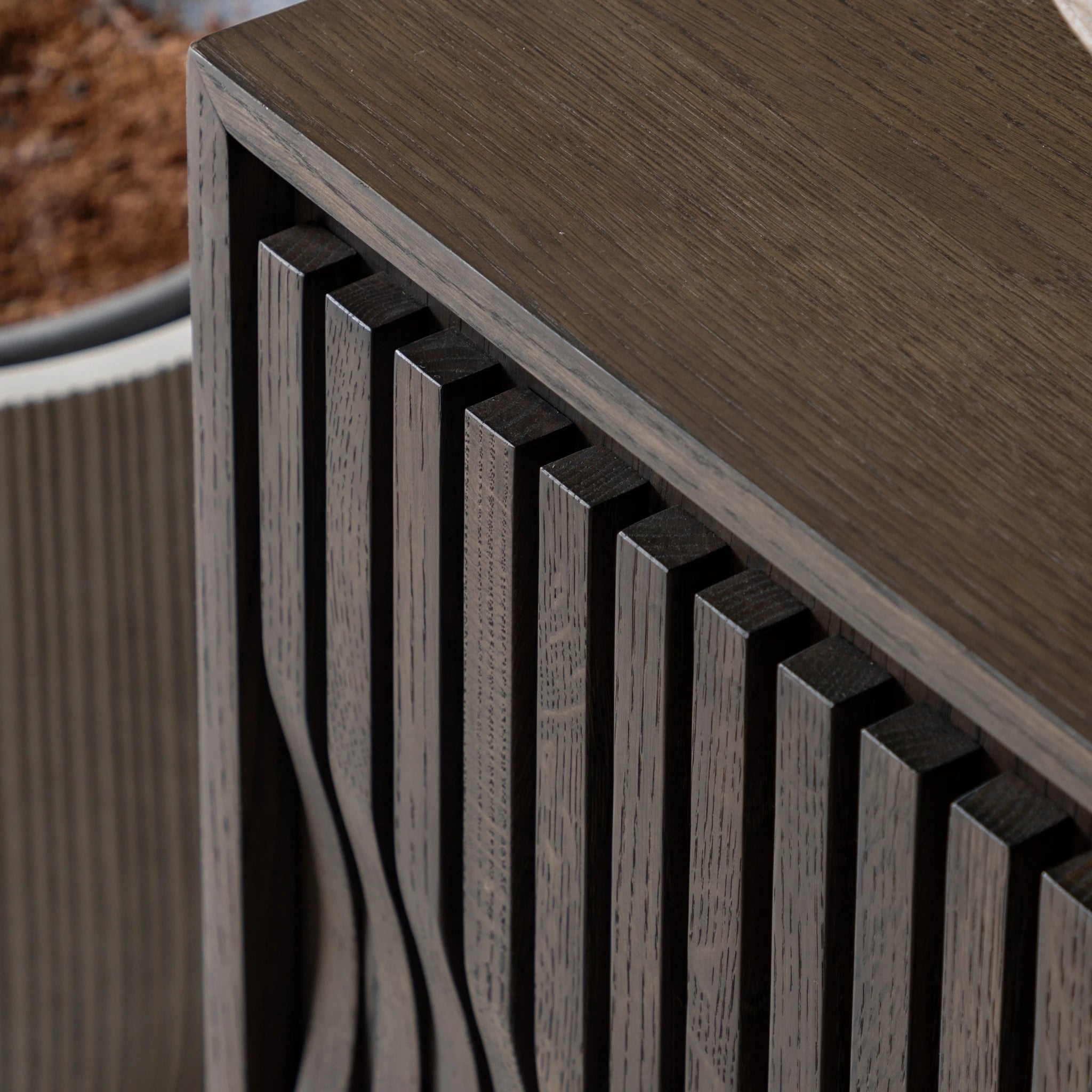 Sullivan Walnut Brown Oak Wood Sideboard