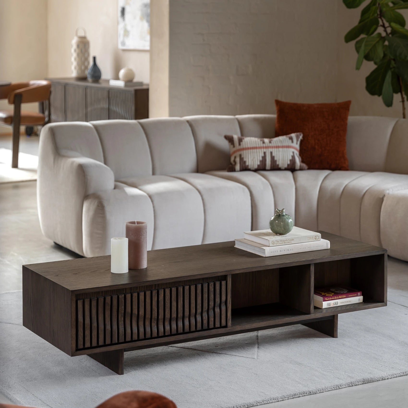 Sullivan Walnut Brown Oak Wood Coffee Table
