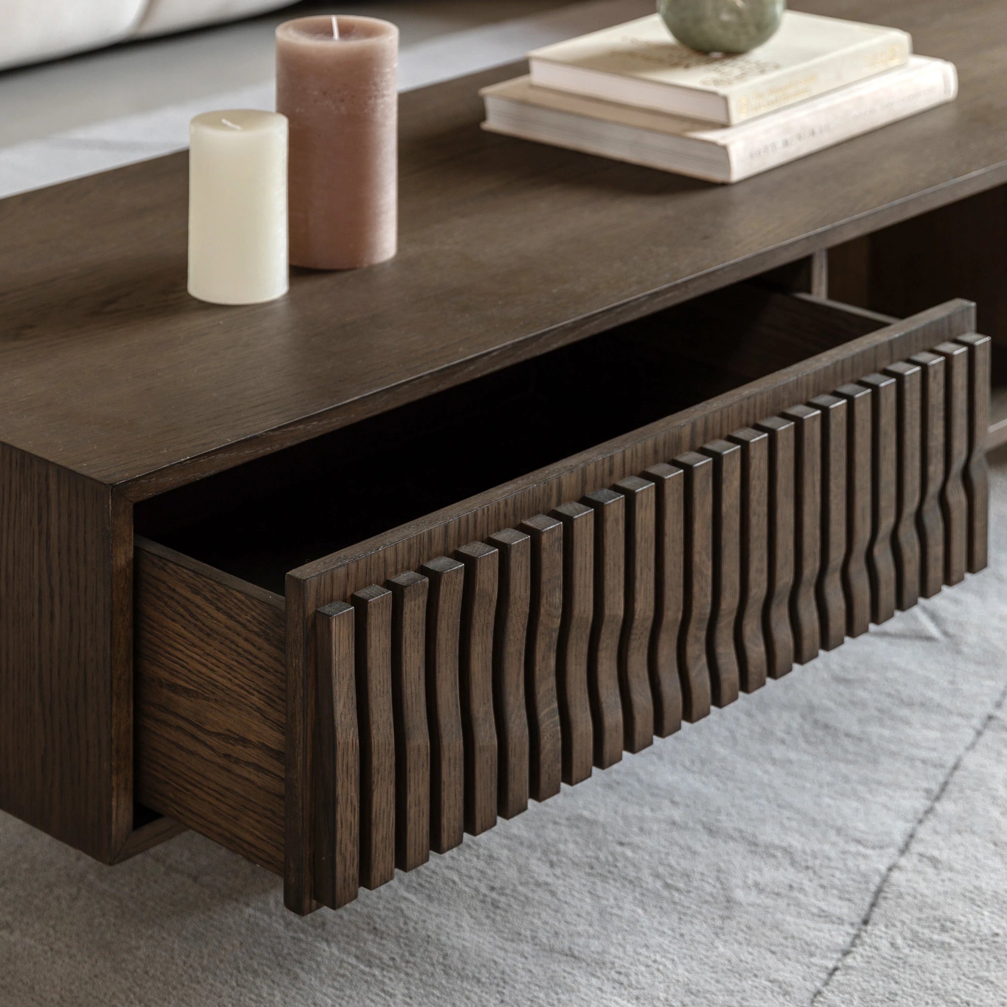 Sullivan Walnut Brown Oak Wood Coffee Table