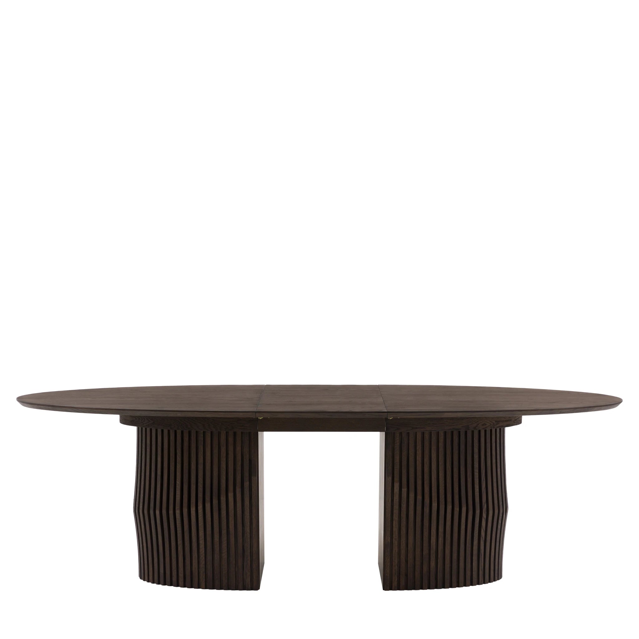 Sullivan Oval Walnut Brown Oak Wood Extending Dining Table 200-250cm