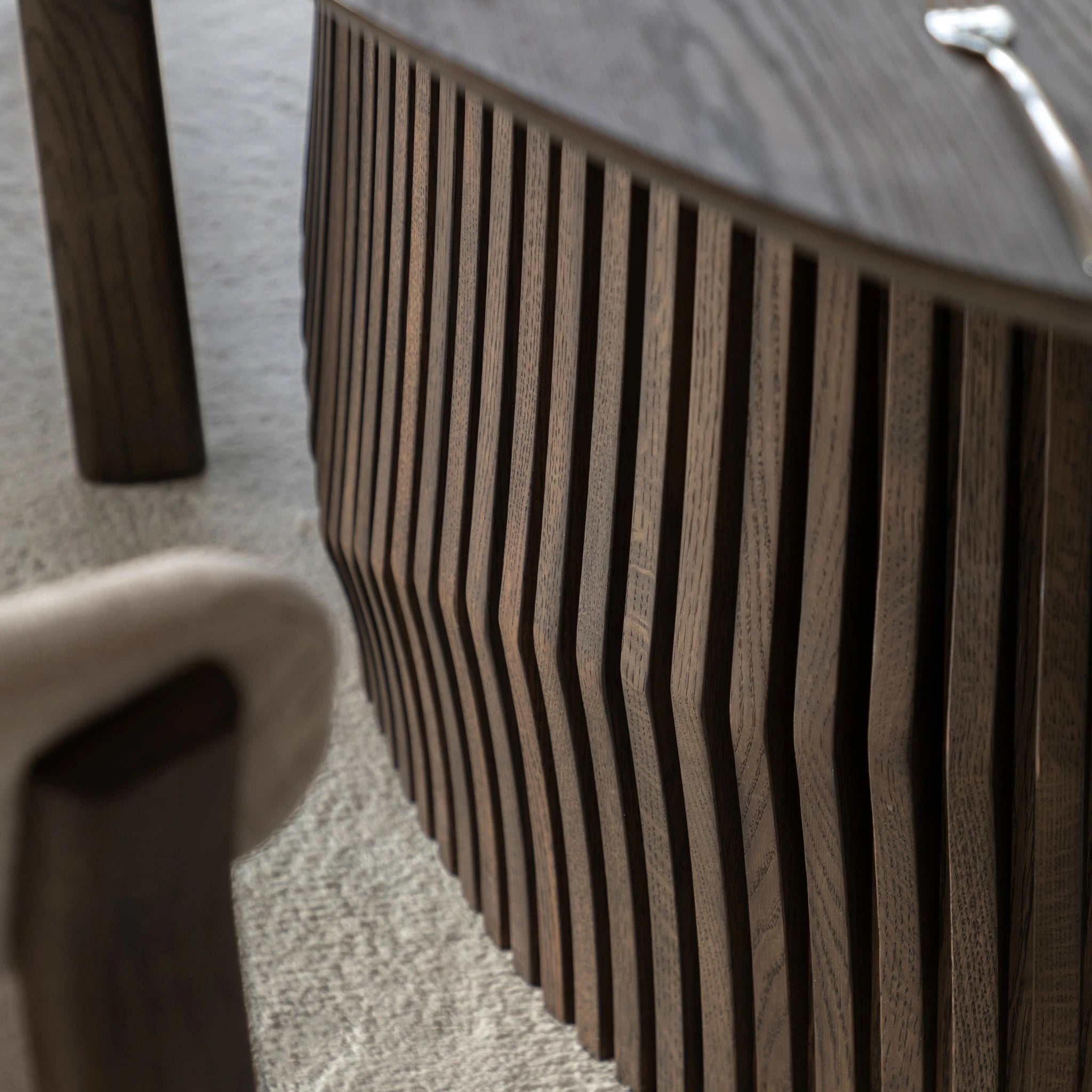 Sullivan Oval Walnut Brown Oak Wood Extending Dining Table 200-250cm