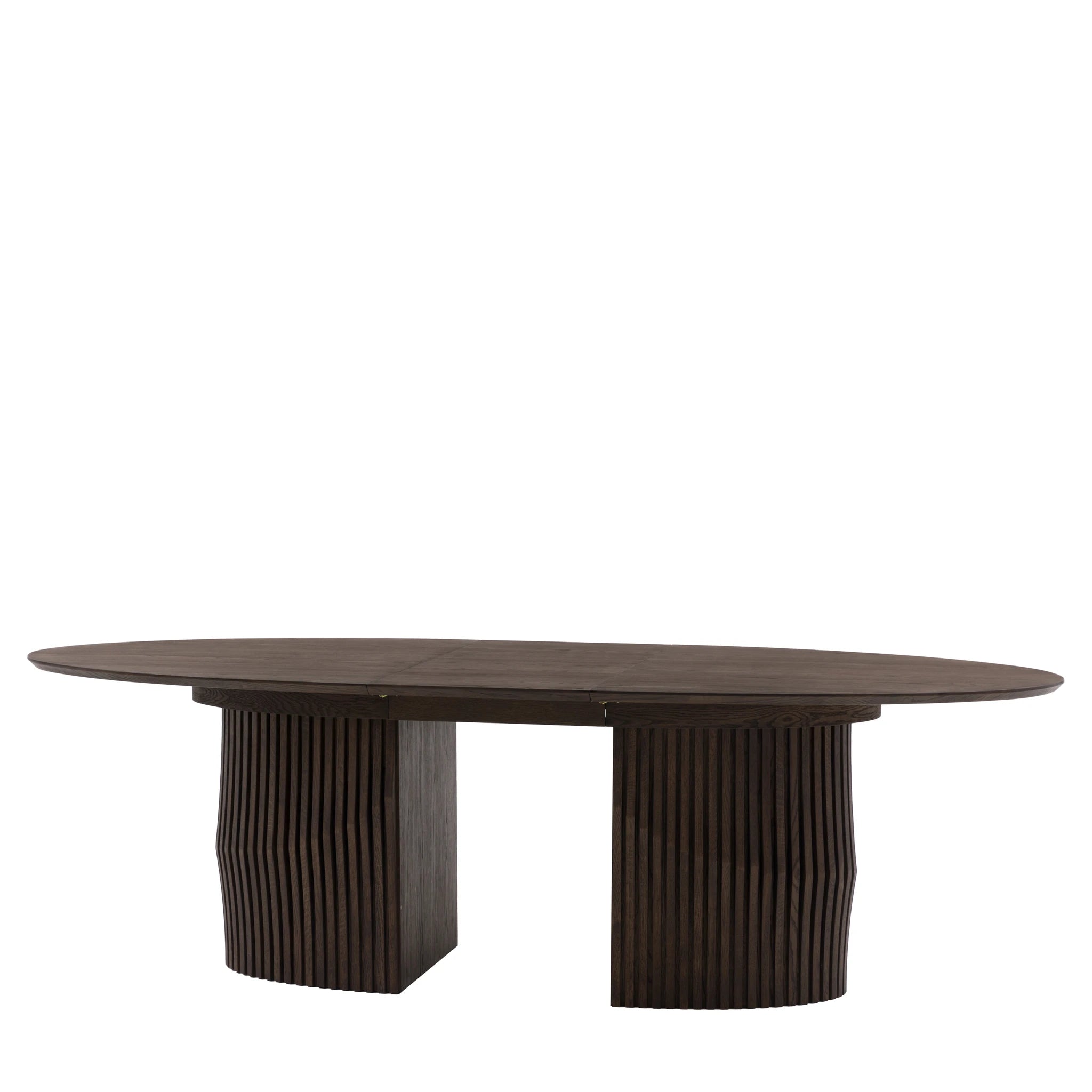 Sullivan Oval Walnut Brown Oak Wood Extending Dining Table 200-250cm