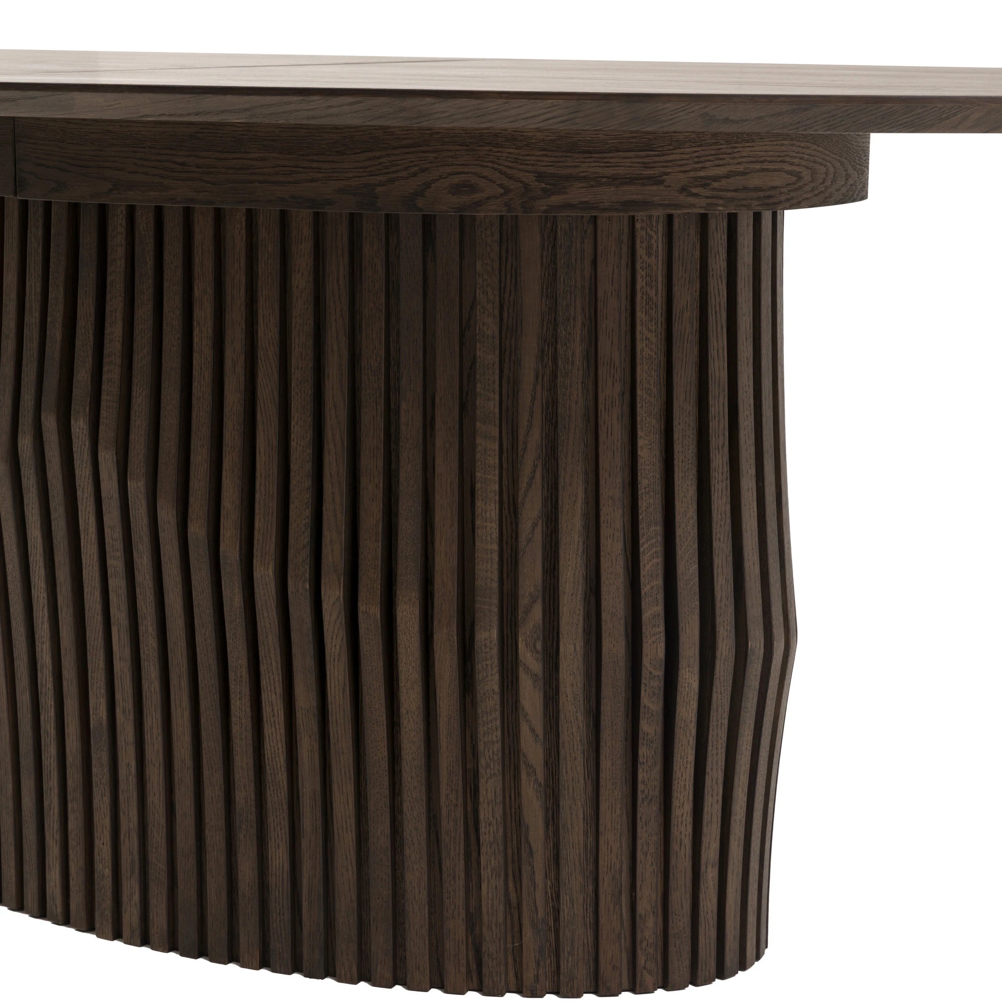 Sullivan Oval Walnut Brown Oak Wood Extending Dining Table 200-250cm